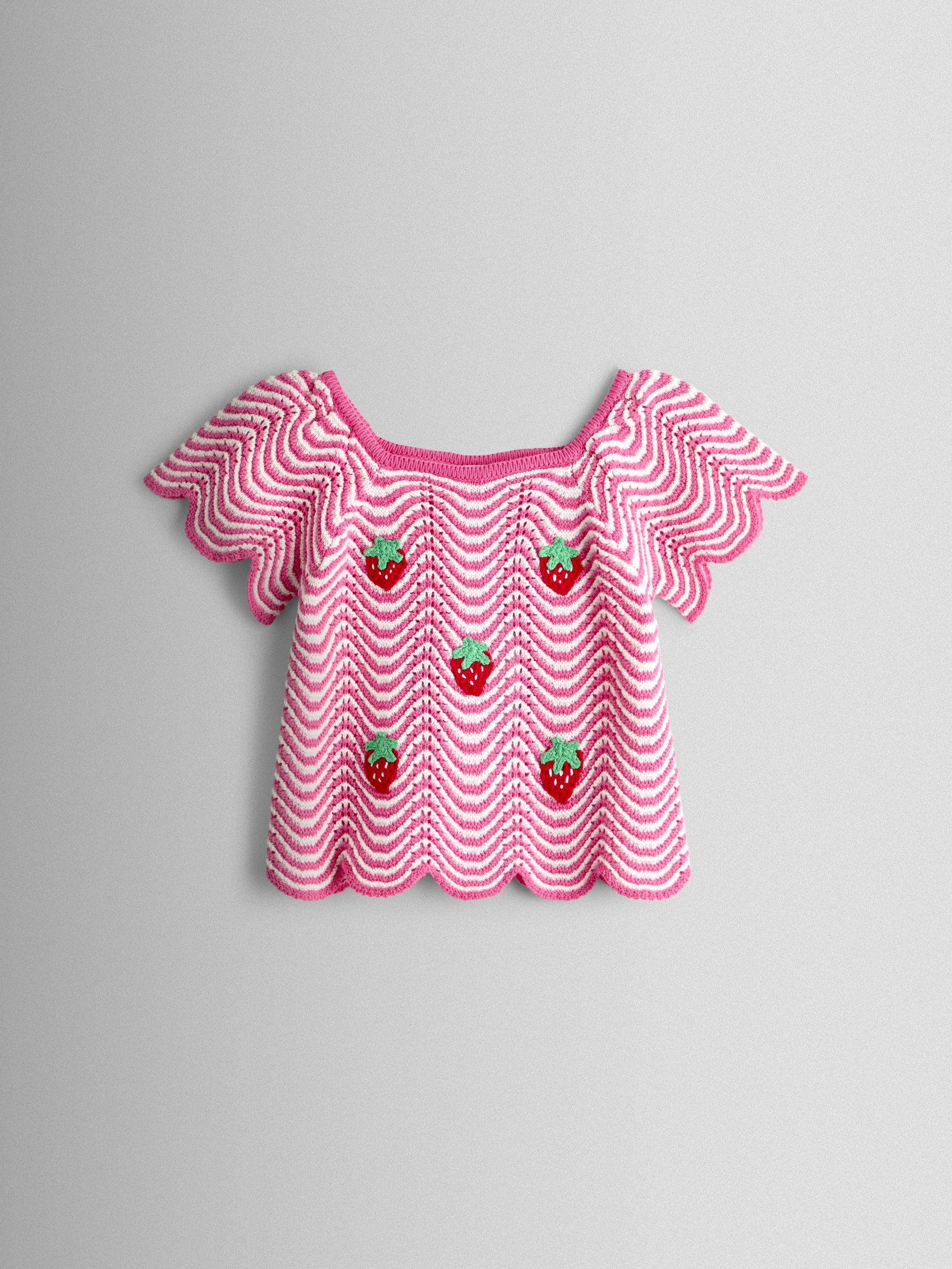 Pink Chevron Chrochet Top & Short Set - Image 2 of 6