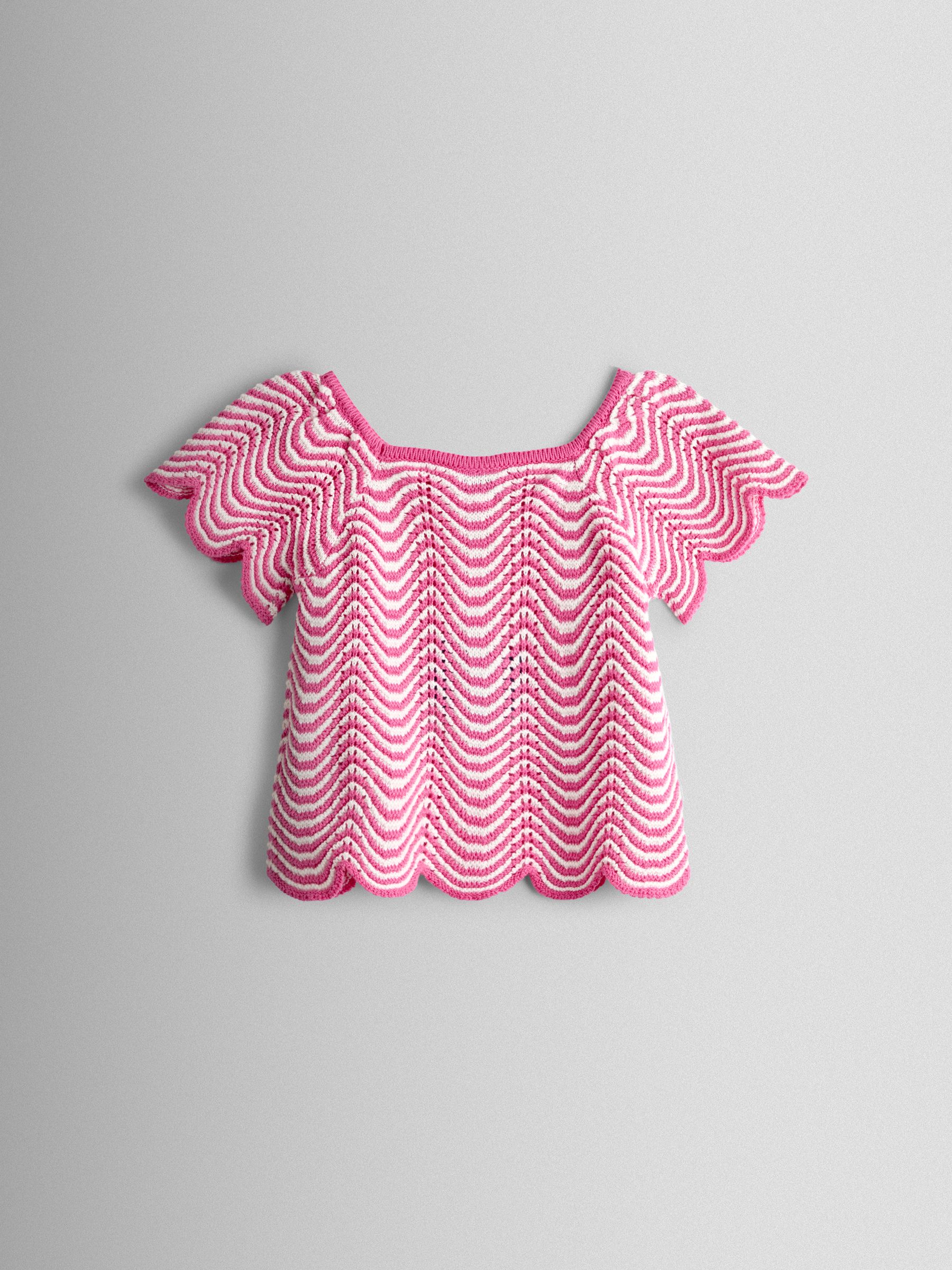 Pink Chevron Chrochet Top & Short Set - Image 3 of 6