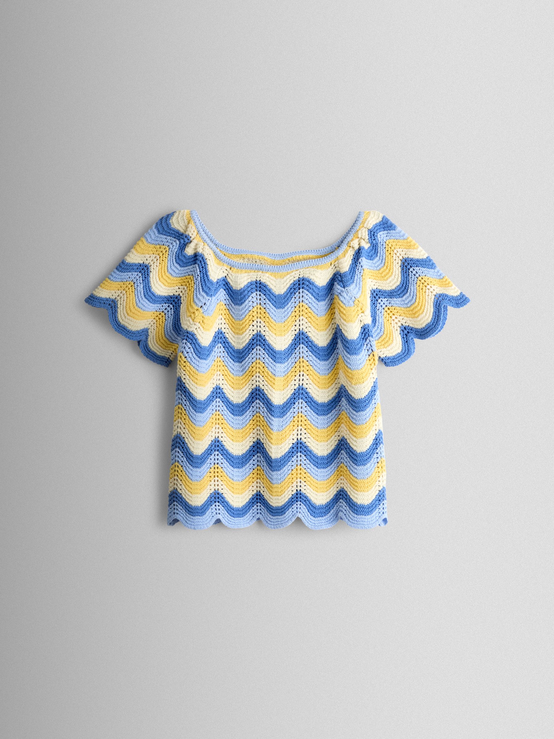 Blue Chevron Crochet Top & Short Set - Image 2 of 6