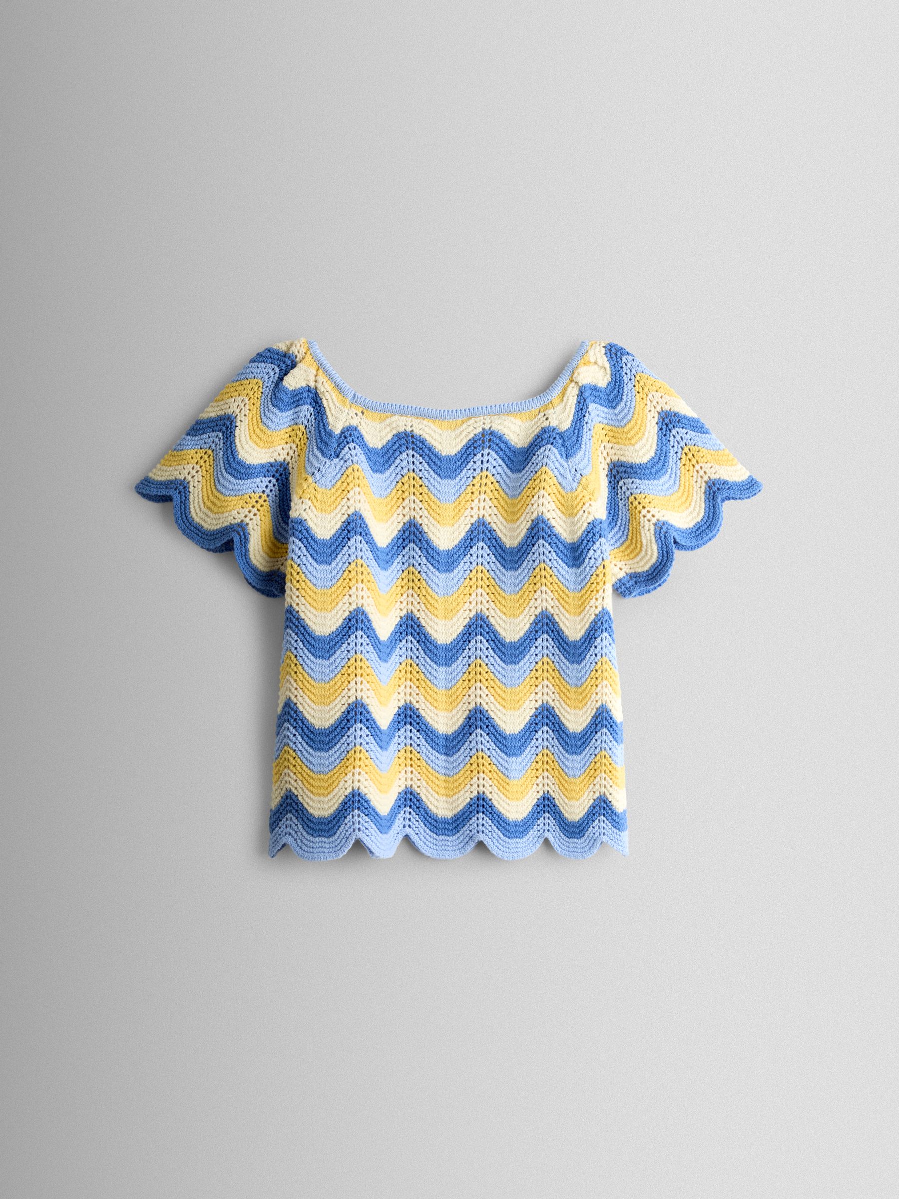 Blue Chevron Crochet Top & Short Set - Image 3 of 6