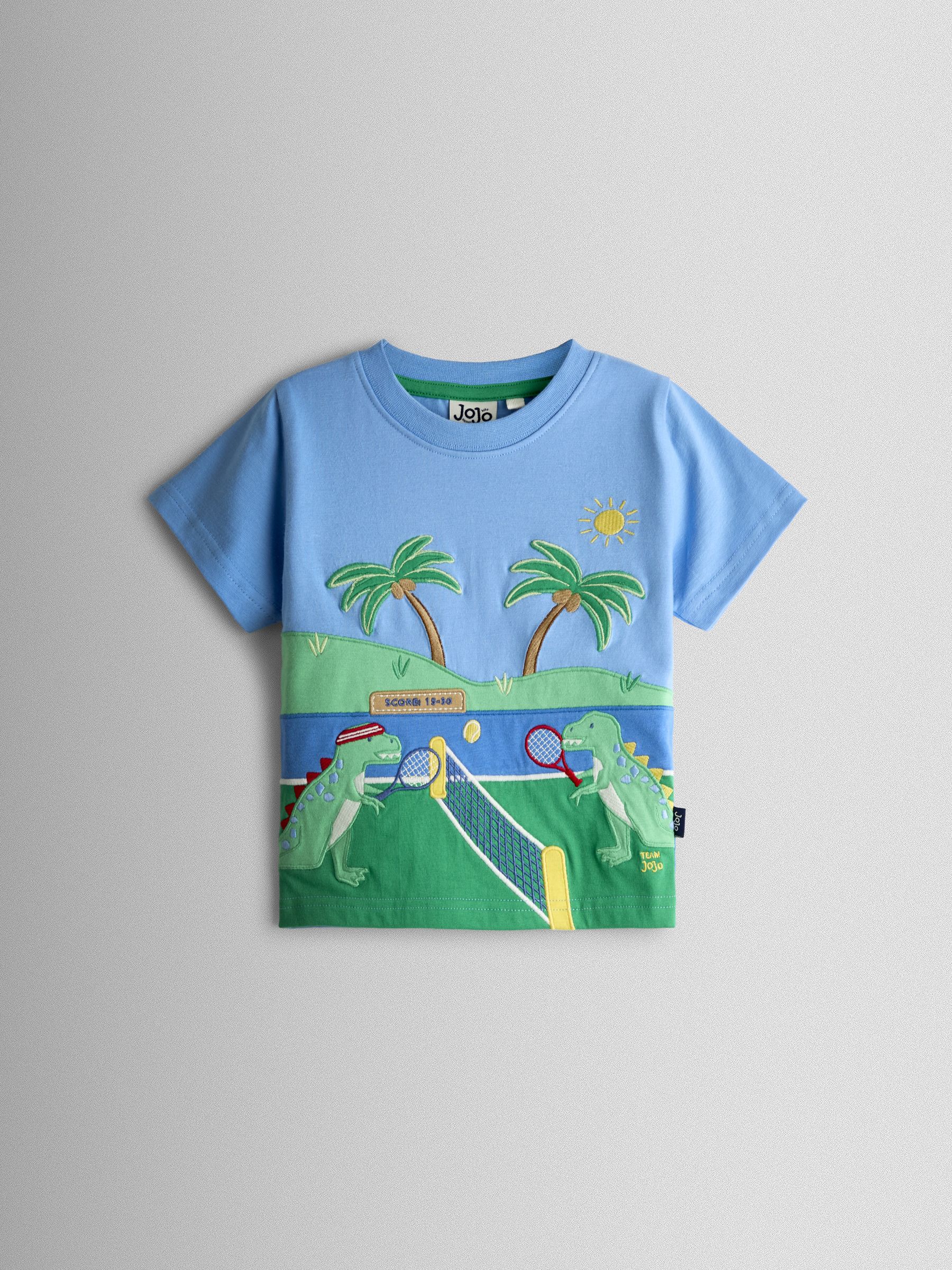 Blue Tennis Dino Appliqué T-Shirt - Image 1 of 3
