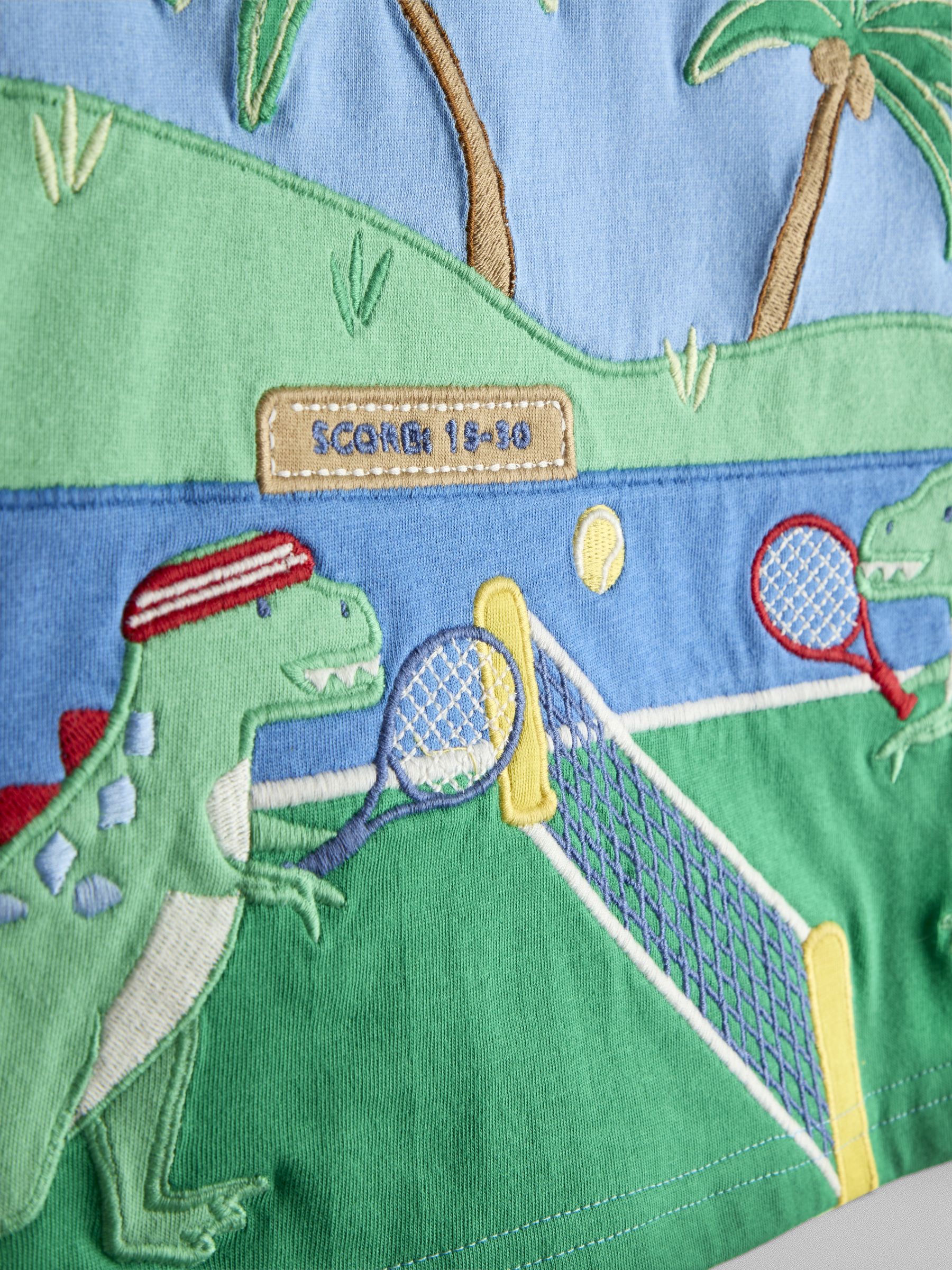 Blue Tennis Dino Appliqué T-Shirt - Image 3 of 3