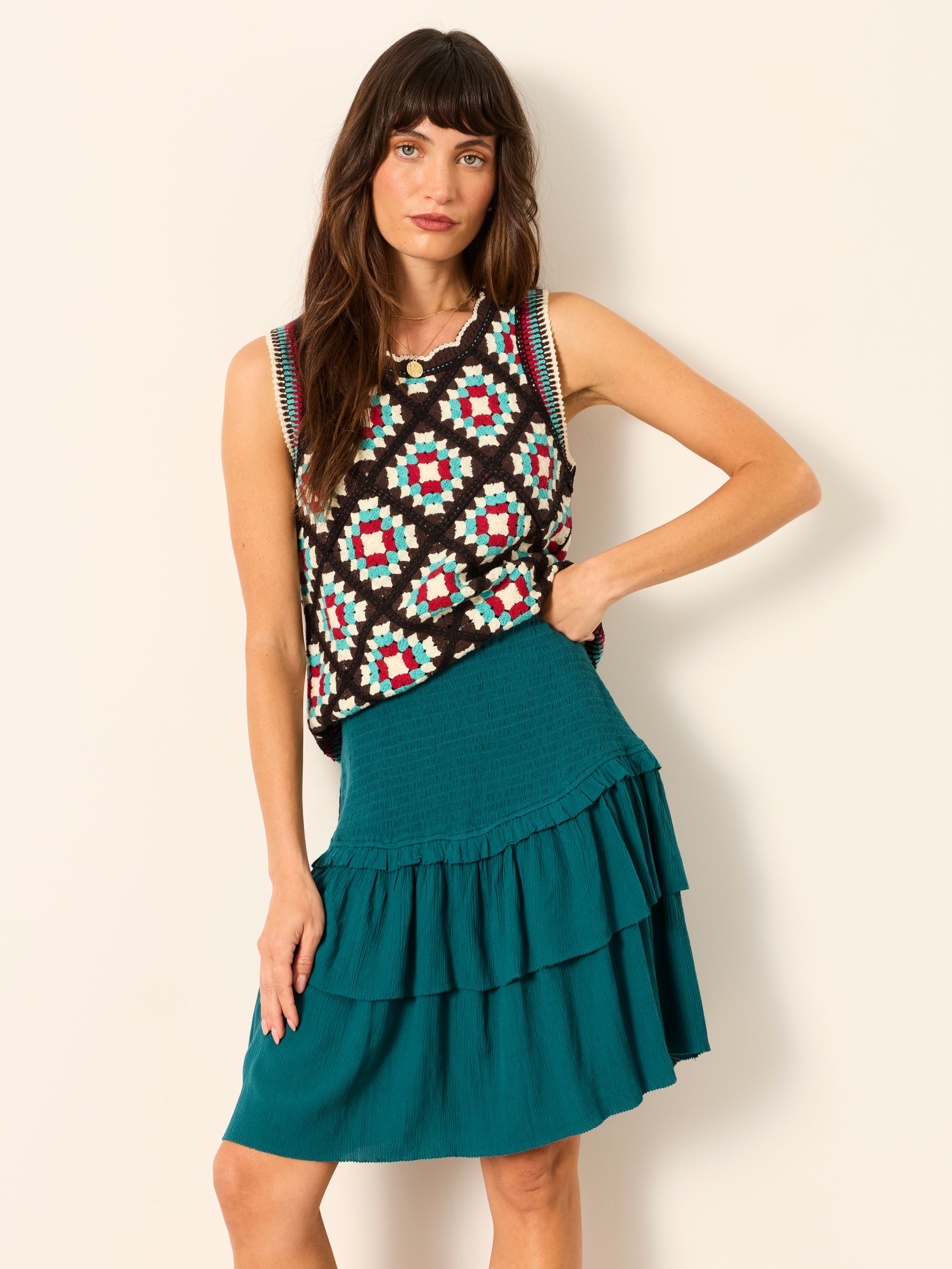 Maelle Teal Blue Regular Skirt - Image 3 of 6