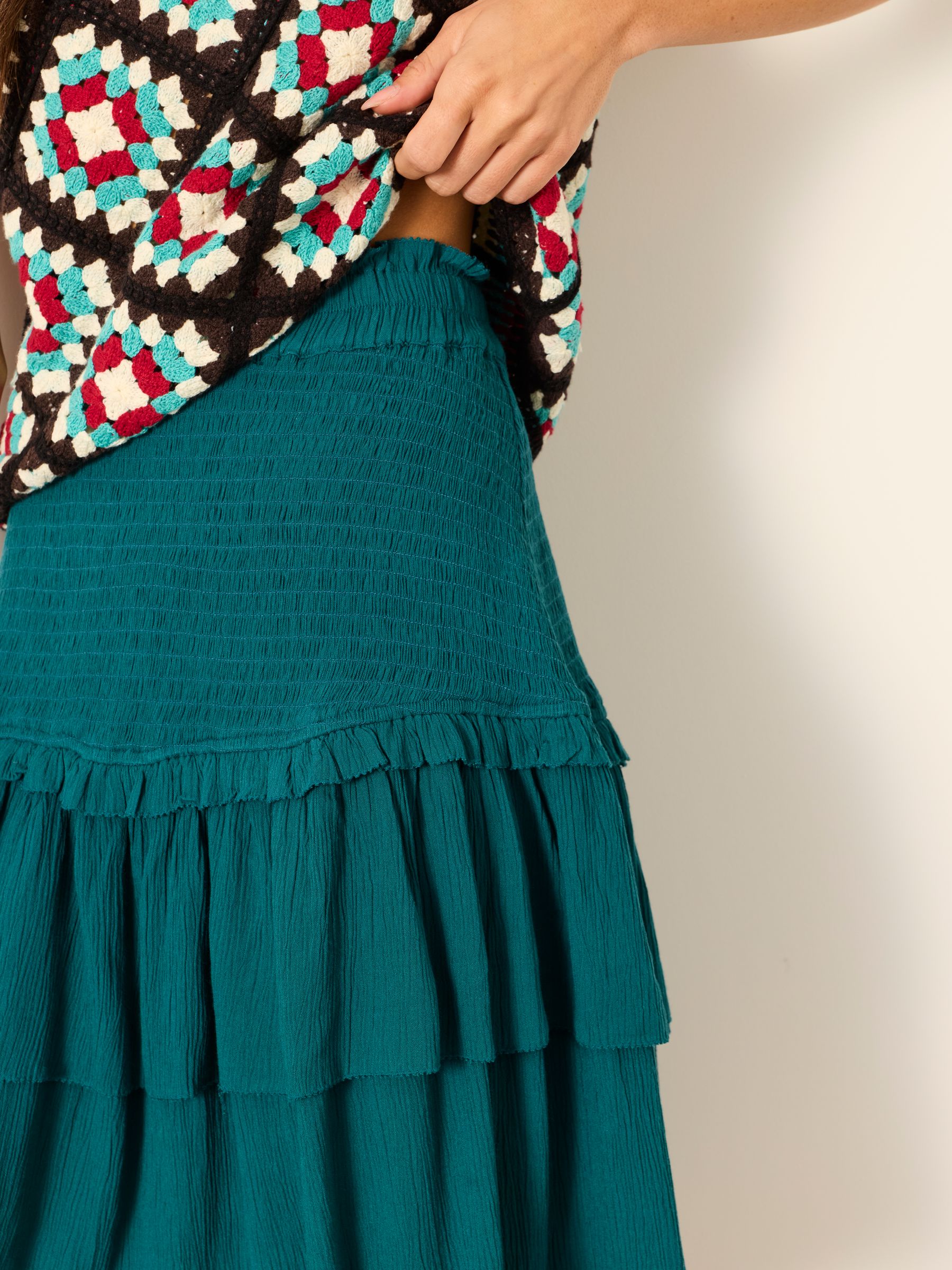 Maelle Teal Blue Regular Skirt - Image 4 of 6