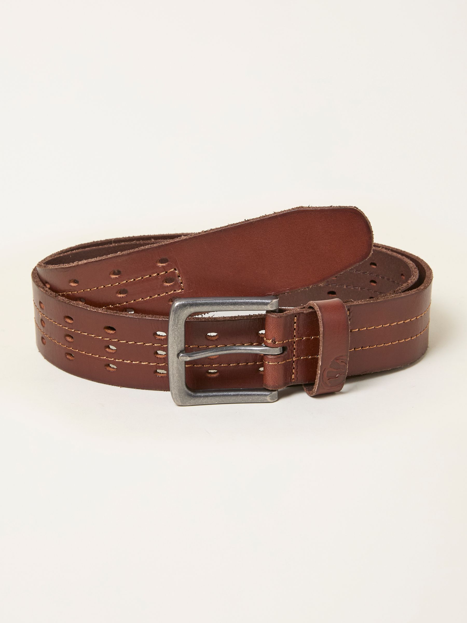 Chestnut Brown Leather Punch Out Belt - Image 1 of 2