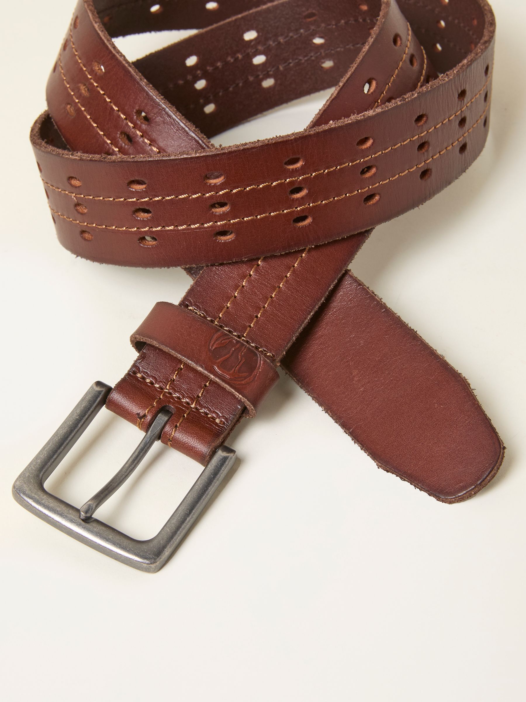 Chestnut Brown Leather Punch Out Belt - Image 2 of 2