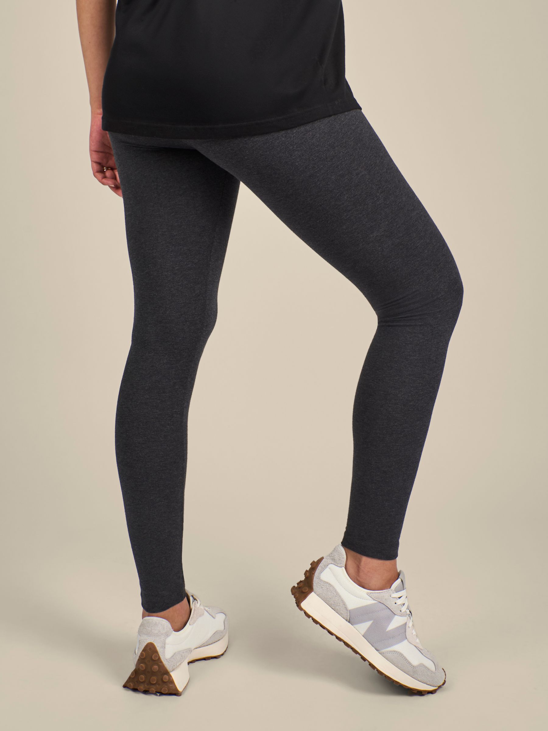 Charcoal Grey Cotton Rich Jersey Maternity Leggings - Image 2 of 4
