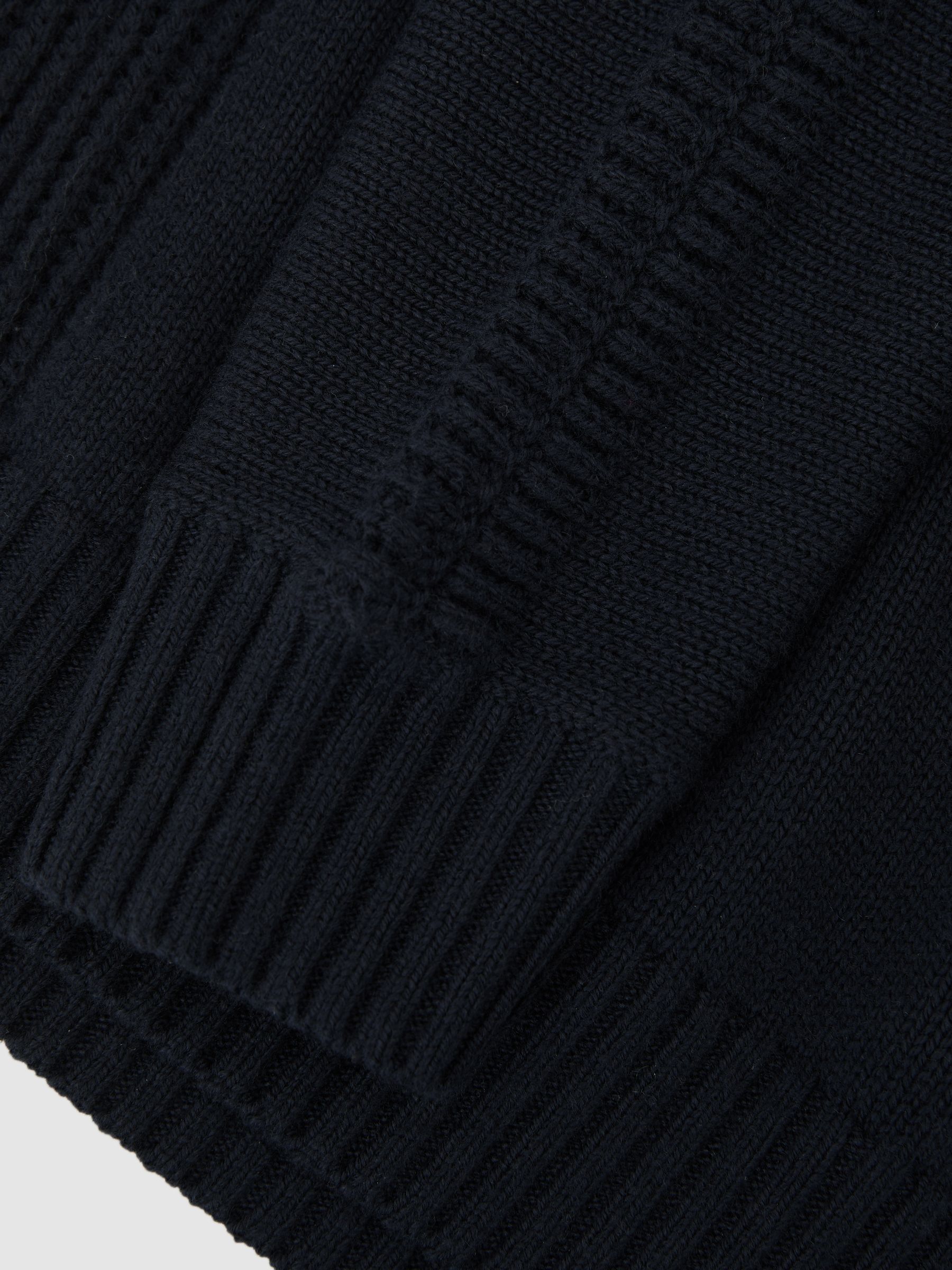 Wool-Blend Half-Button Polo Jumper in Navy - image 3
