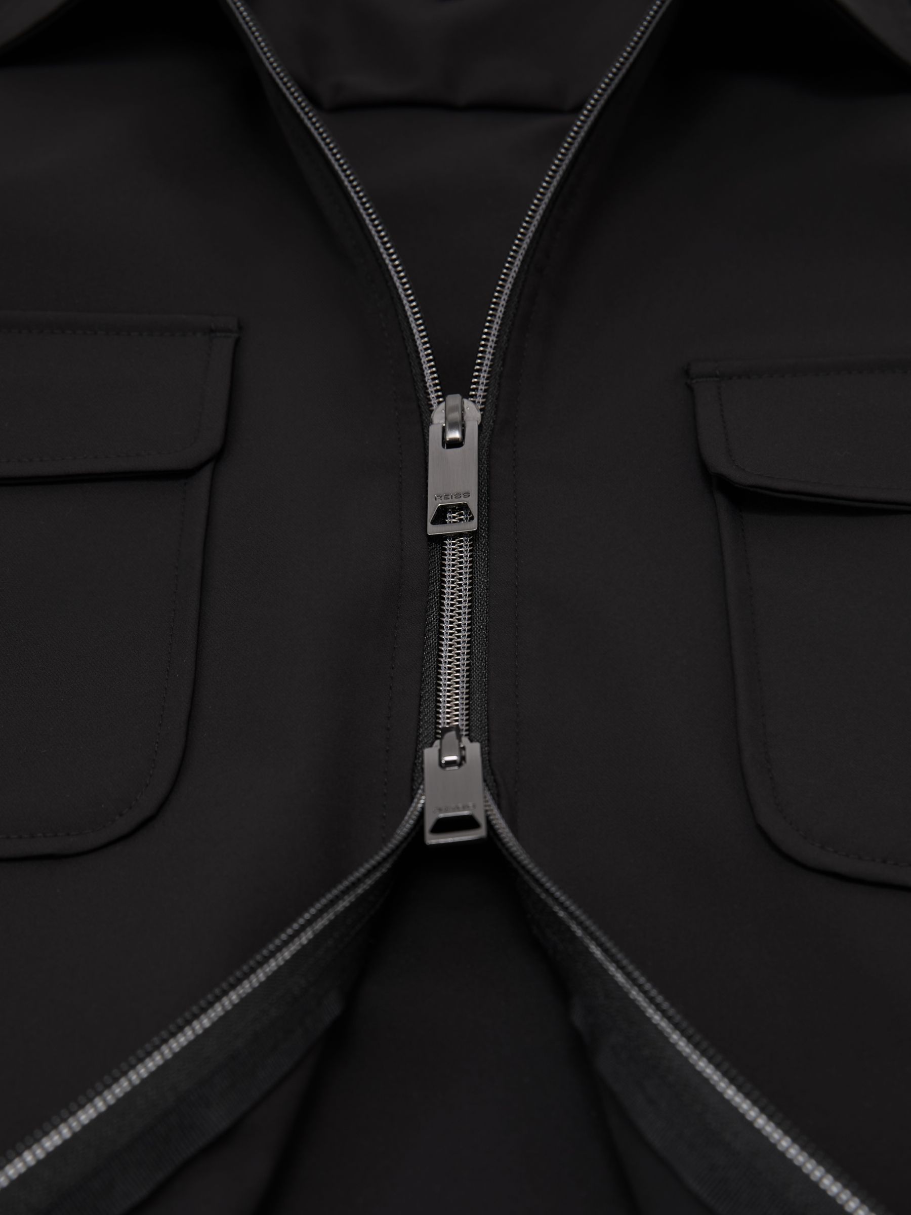 Technical Zip-Through Overshirt in Black - image 3