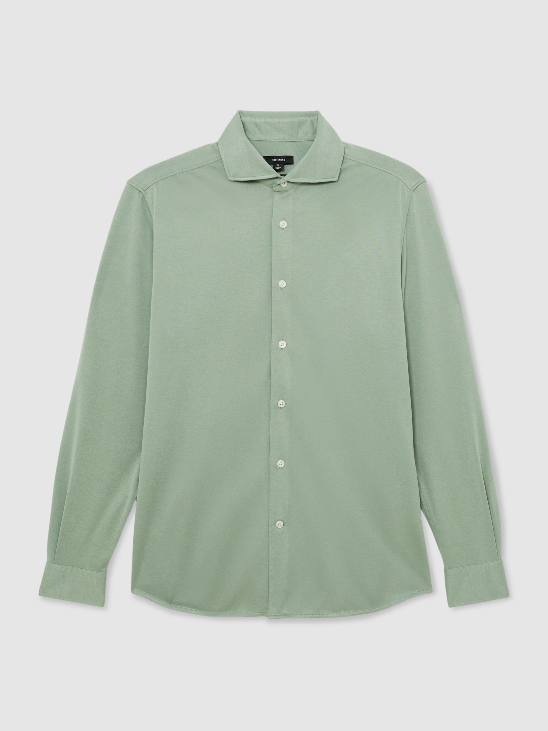 Stretch-Modal Cutaway-Collar Shirt Regular-Fit in Green - Image 2 of 6