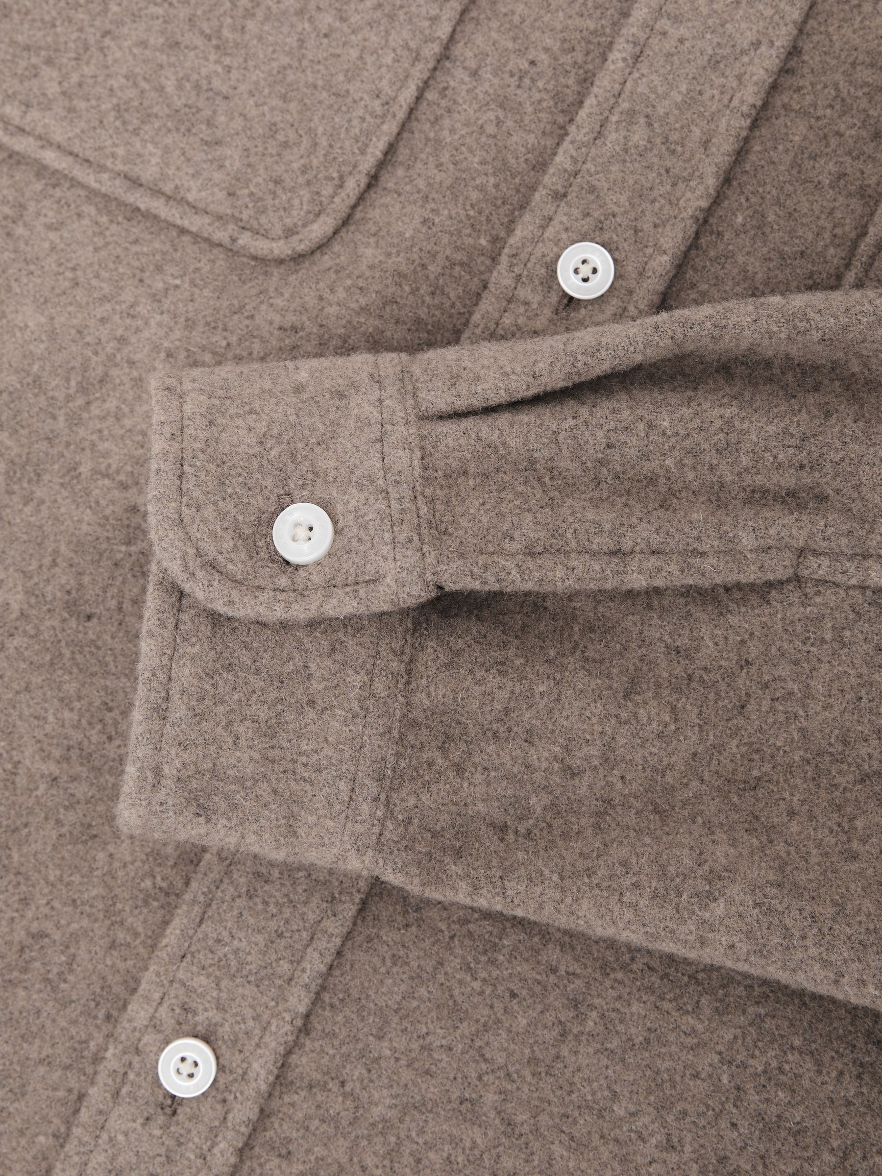 Wool-Blend Twin-Pocket Overshirt in Oatmeal Melange - image 3