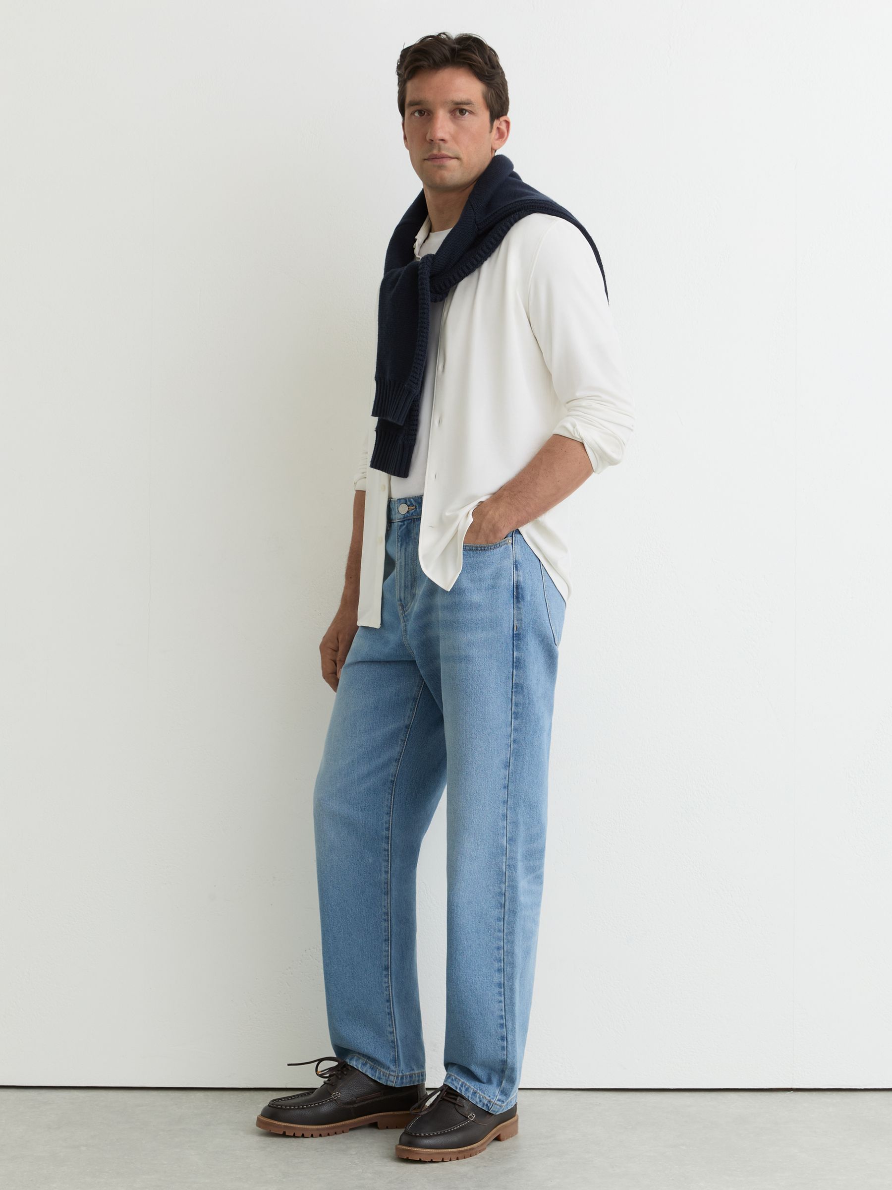 Stretch-Modal Cutaway-Collar Shirt Regular-Fit in White - Image 3 of 6