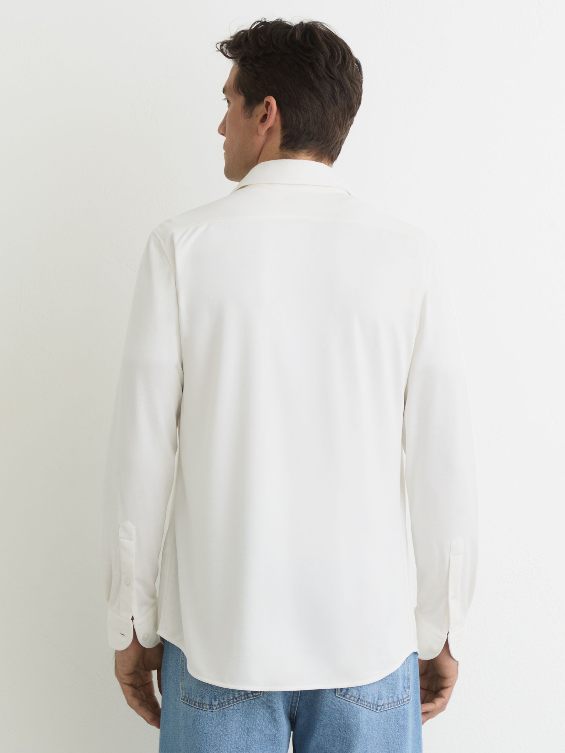 Stretch-Modal Cutaway-Collar Shirt Regular-Fit in White - image 4
