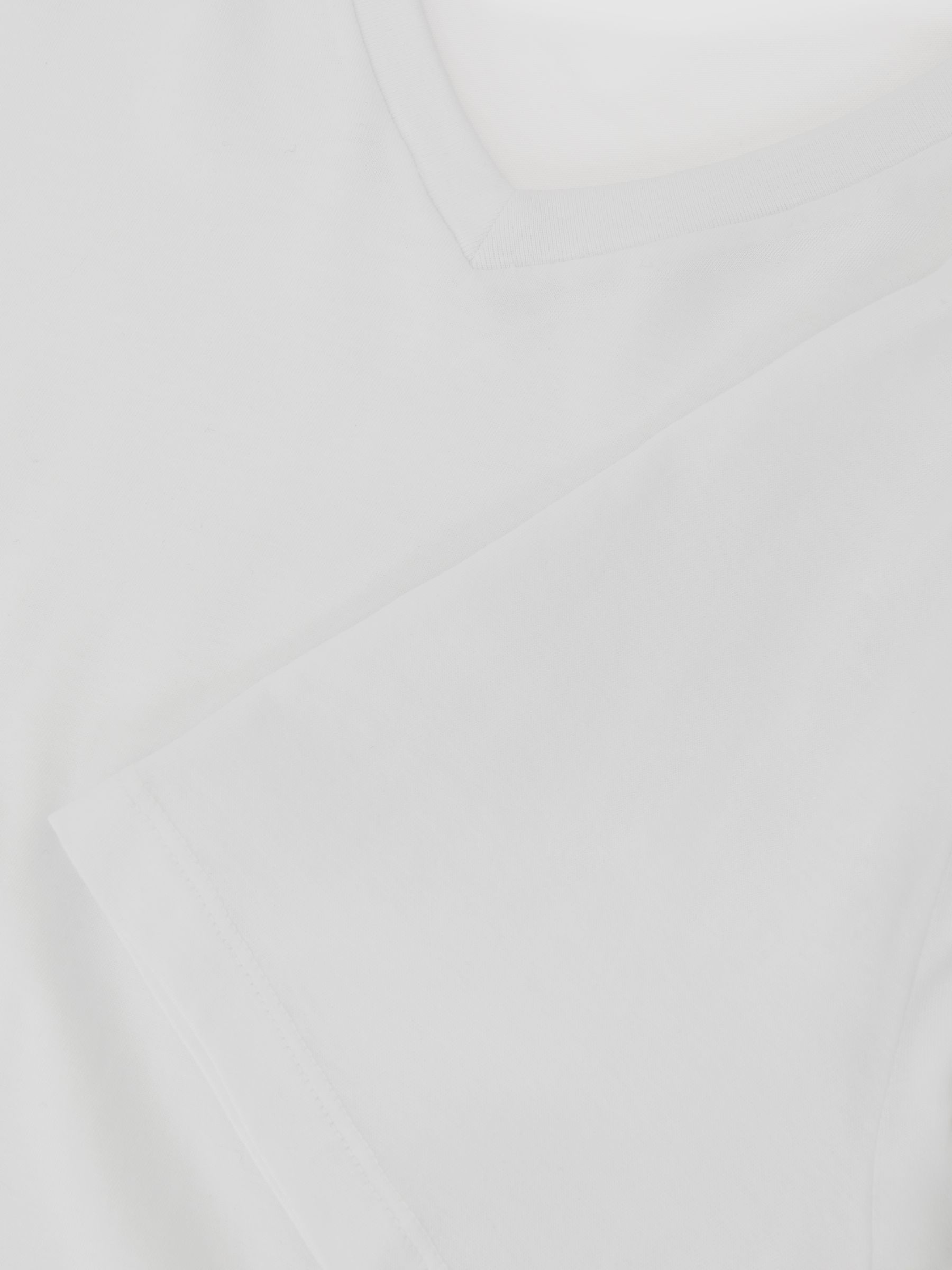 Cotton V-Neck T-Shirt in White - Image 6 of 6