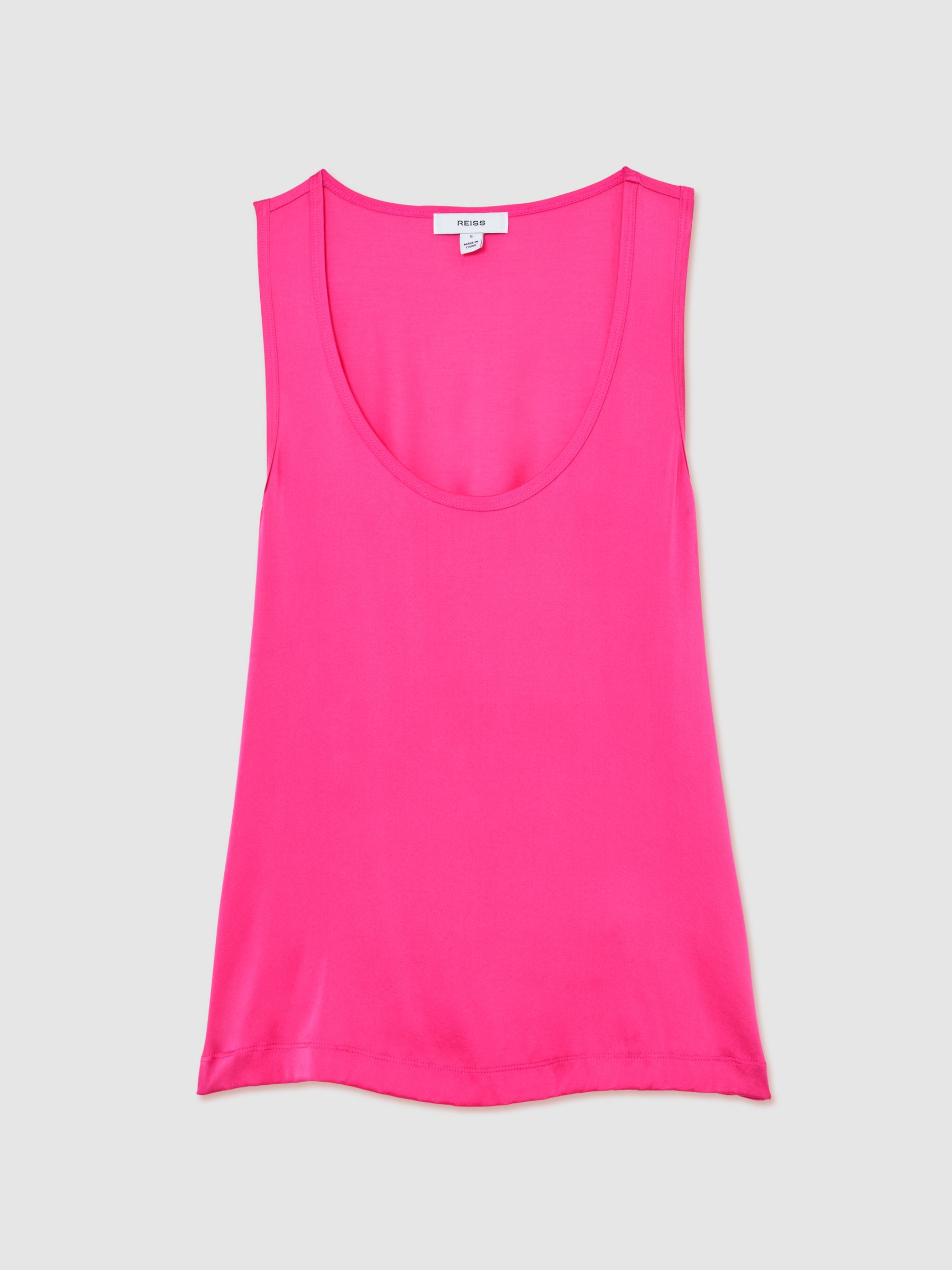 Silk-Front Cami Top in Fuchsia Pink - image 1