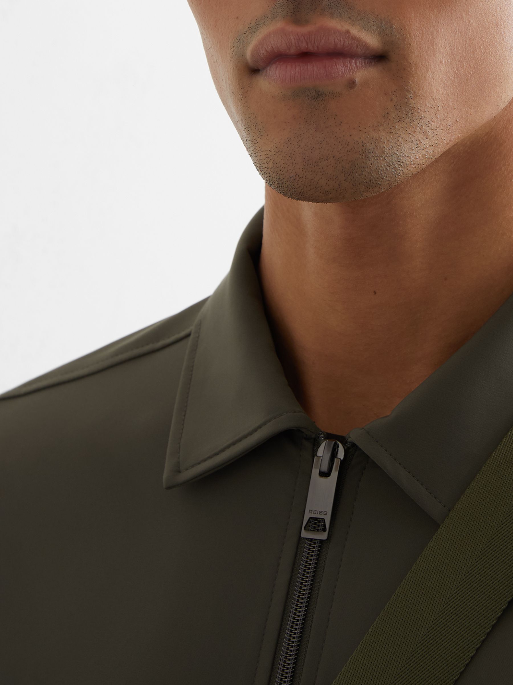 Technical Zip-Through Overshirt in Green - Image 4 of 6