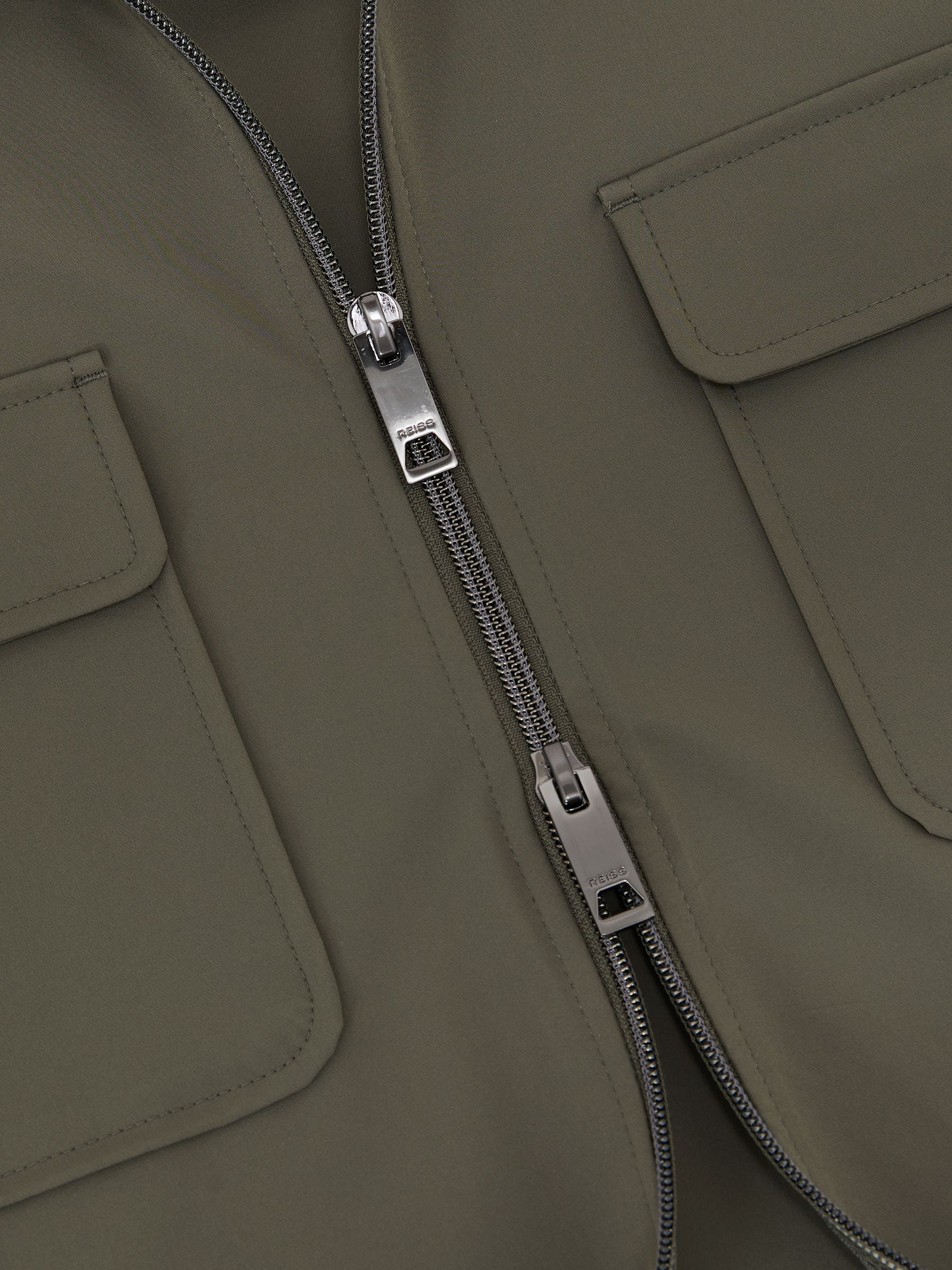 Technical Zip-Through Overshirt in Green - Image 6 of 6