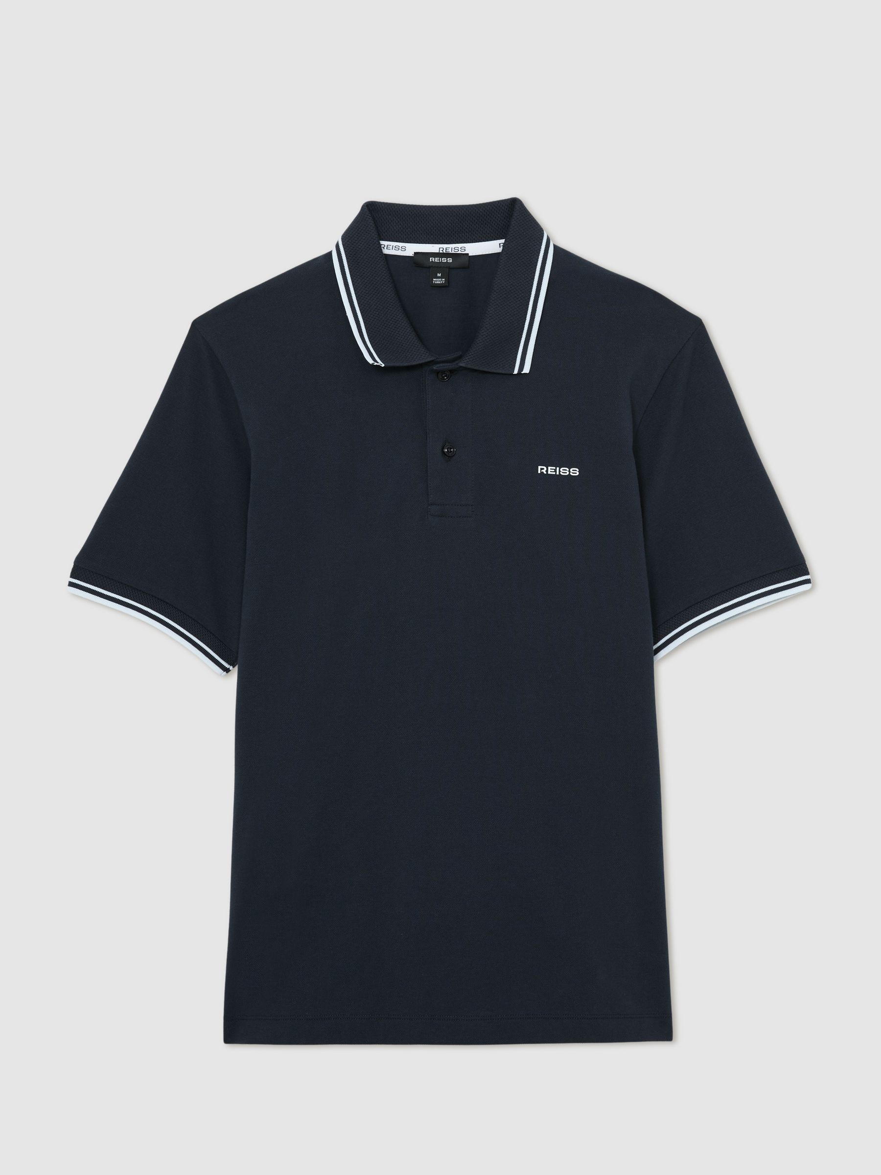 Cotton-Piqué Logo Polo Shirt in Navy - Image 2 of 6