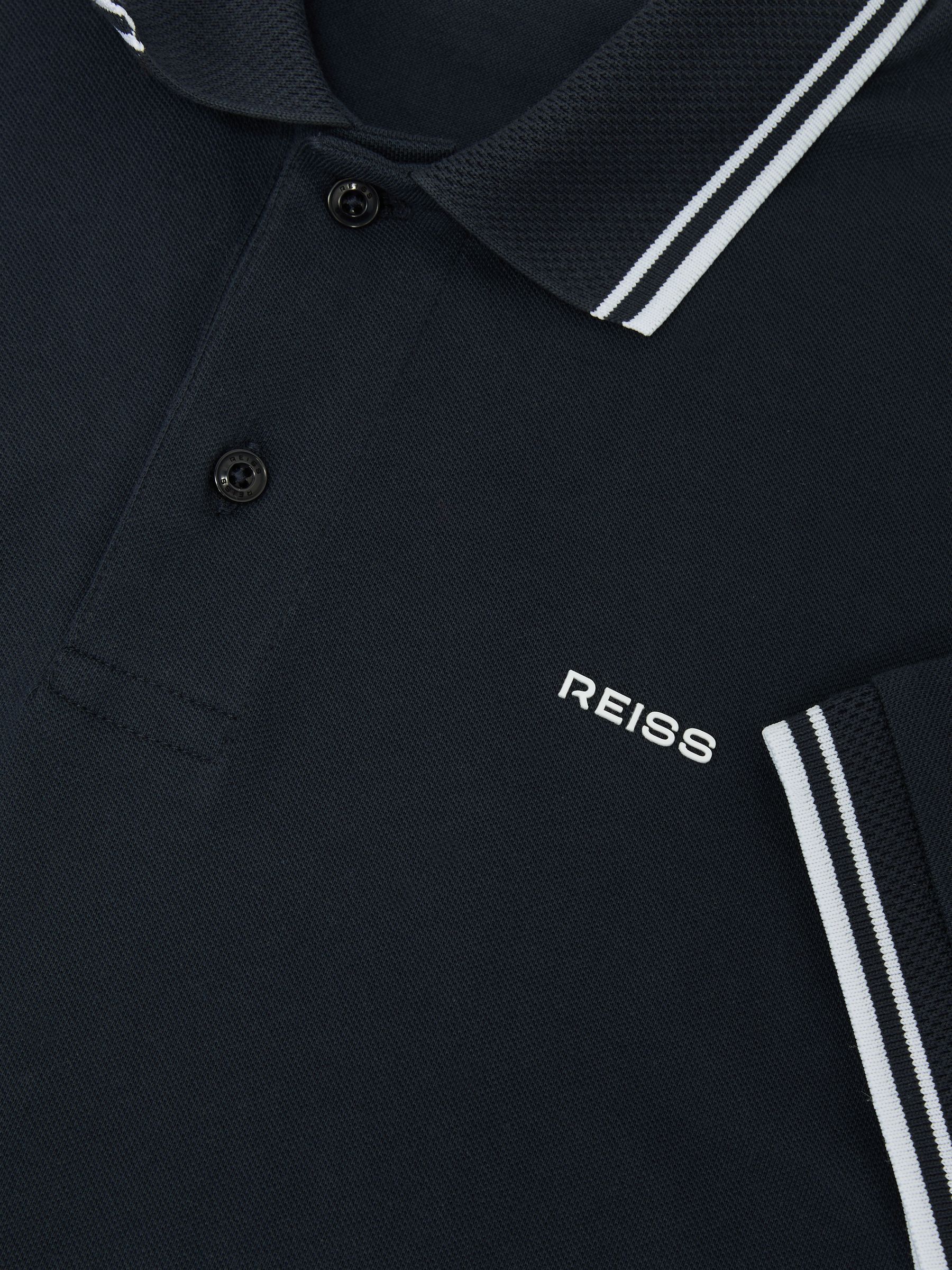 Cotton-Piqué Logo Polo Shirt in Navy - Image 6 of 6
