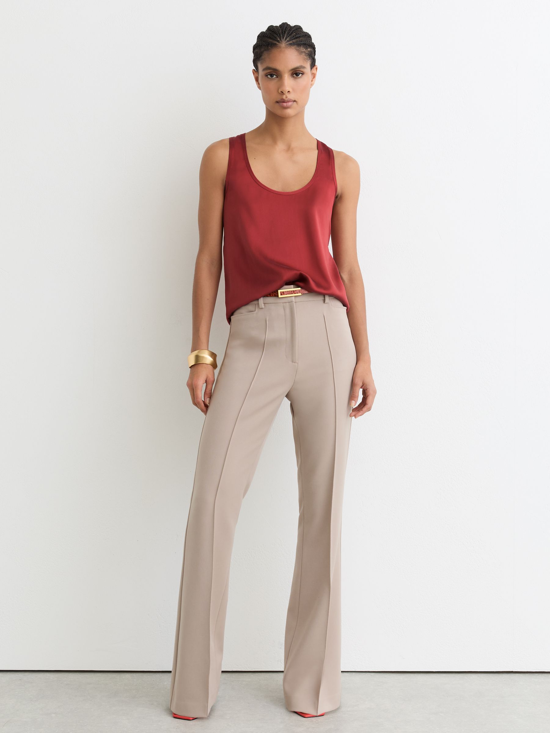 Silk-Front Cami Top in Rose Red - image 5