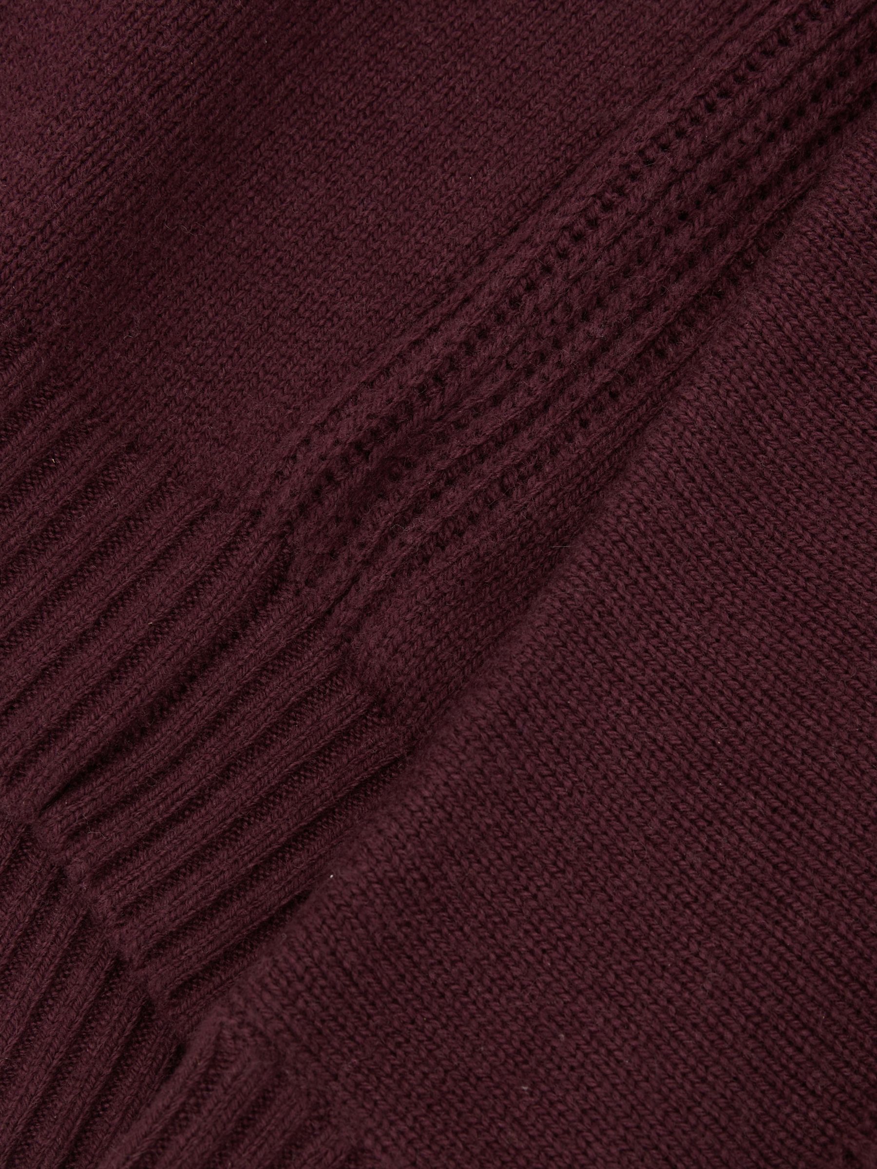 Wool-Blend Rib-Detail Crew-Neck Jumper in Grape - image 4