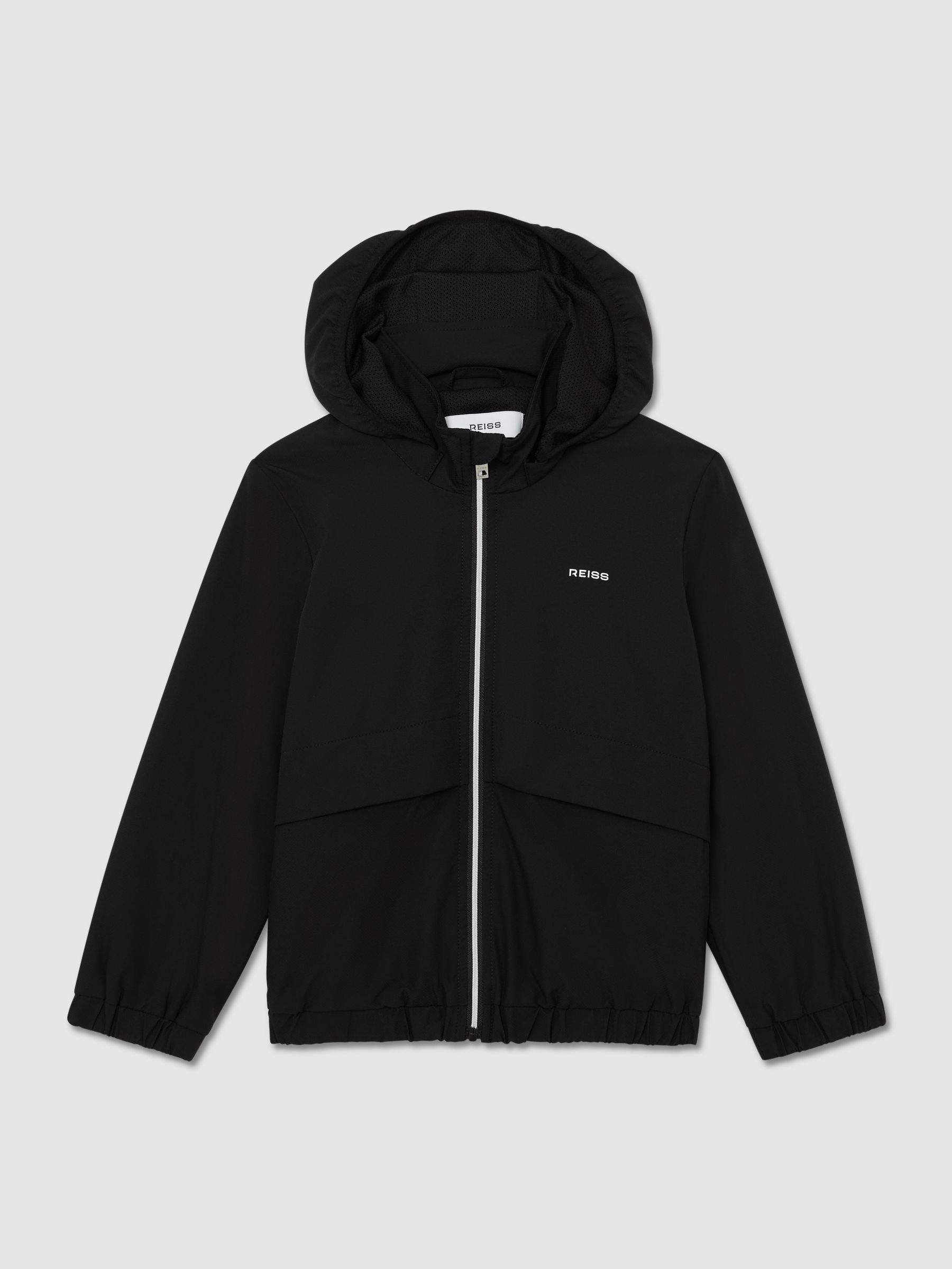 Zip-Through Hooded Logo Jacket in Black - Image 2 of 4 Zip-Through Hooded Logo Jacket in Black - Image 2 of 4