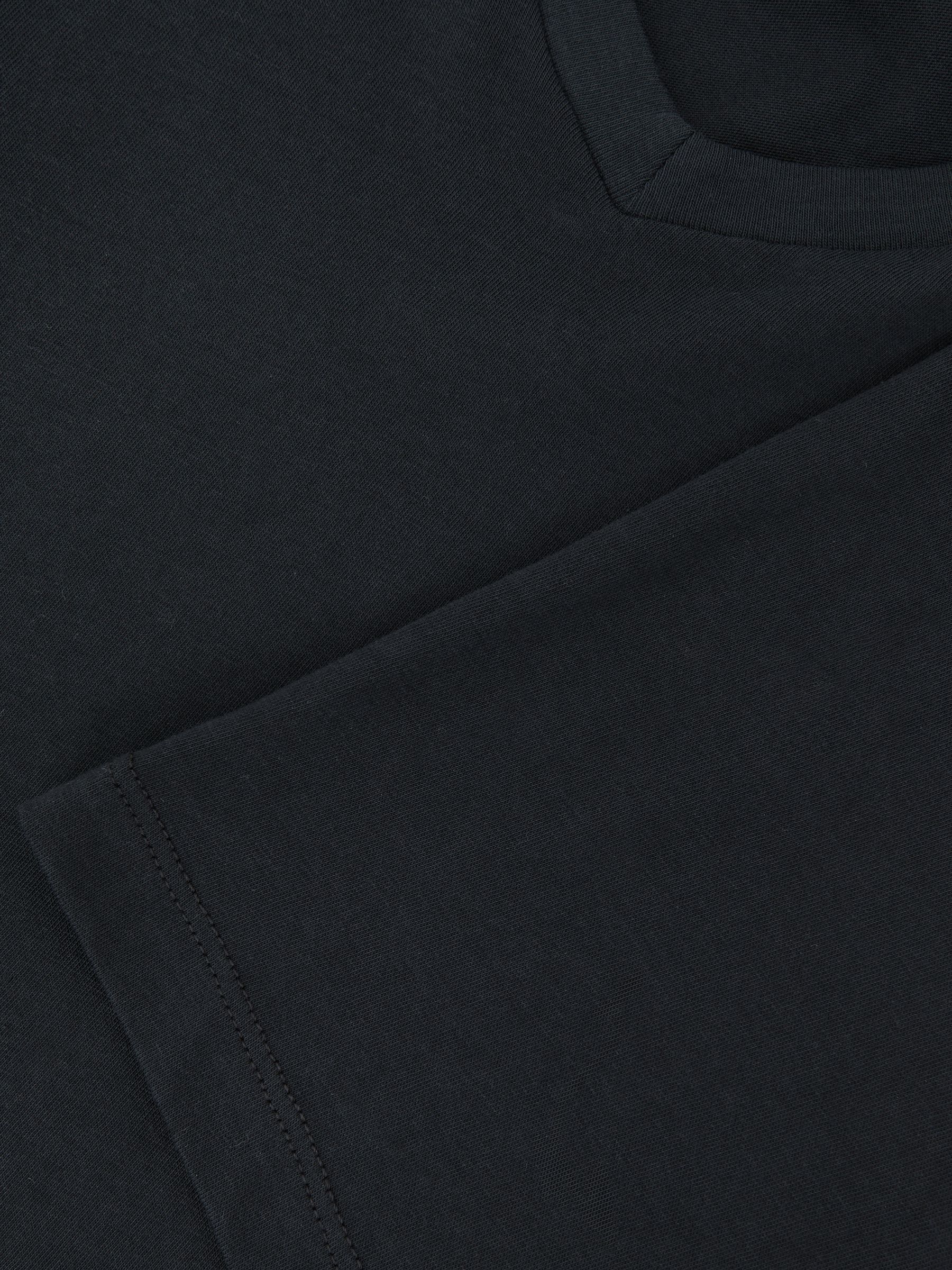Cotton V-Neck T-Shirt in Navy Blue - Image 6 of 6