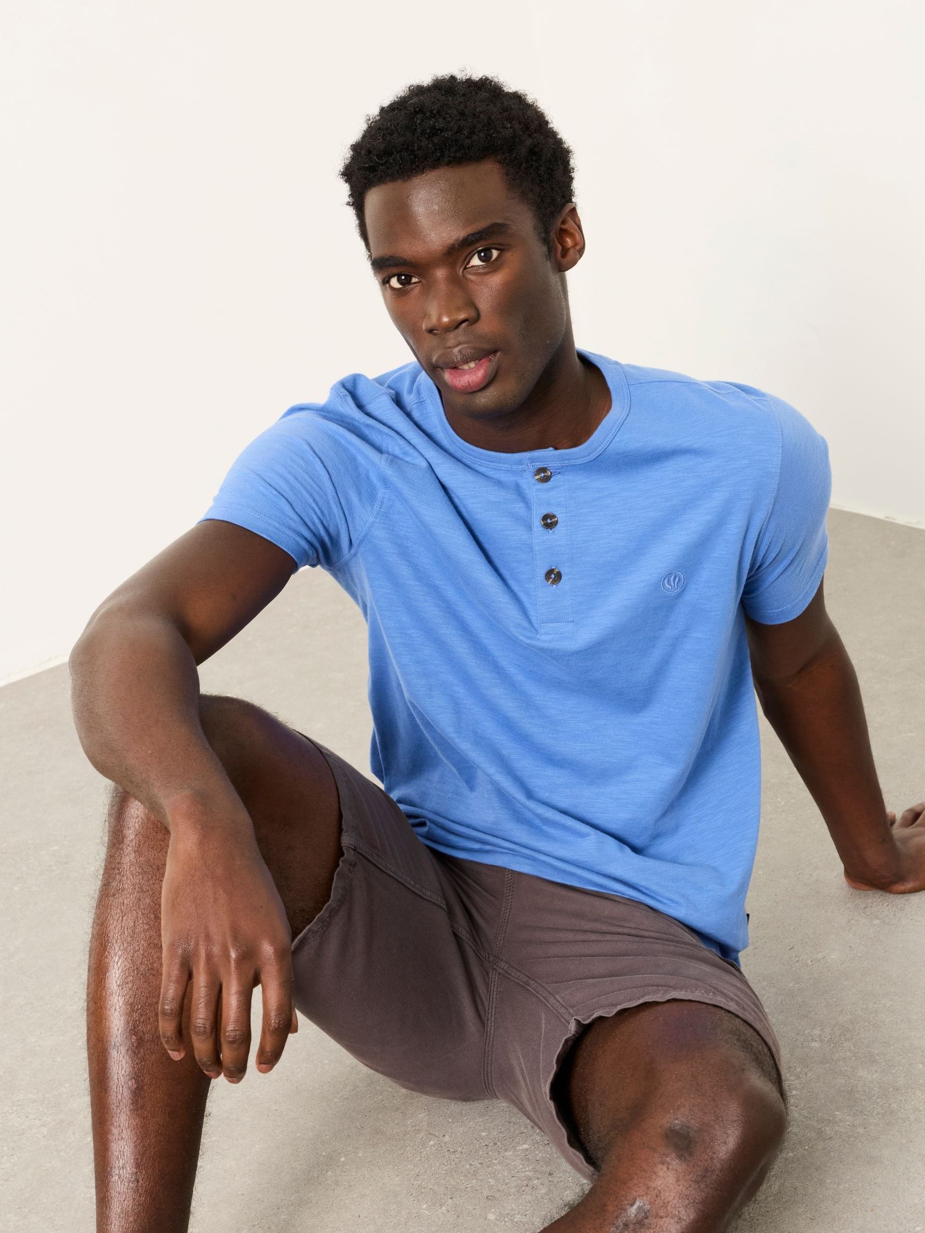 Dusky Blue Short Sleeve Woodside Henley - Image 2 of 5