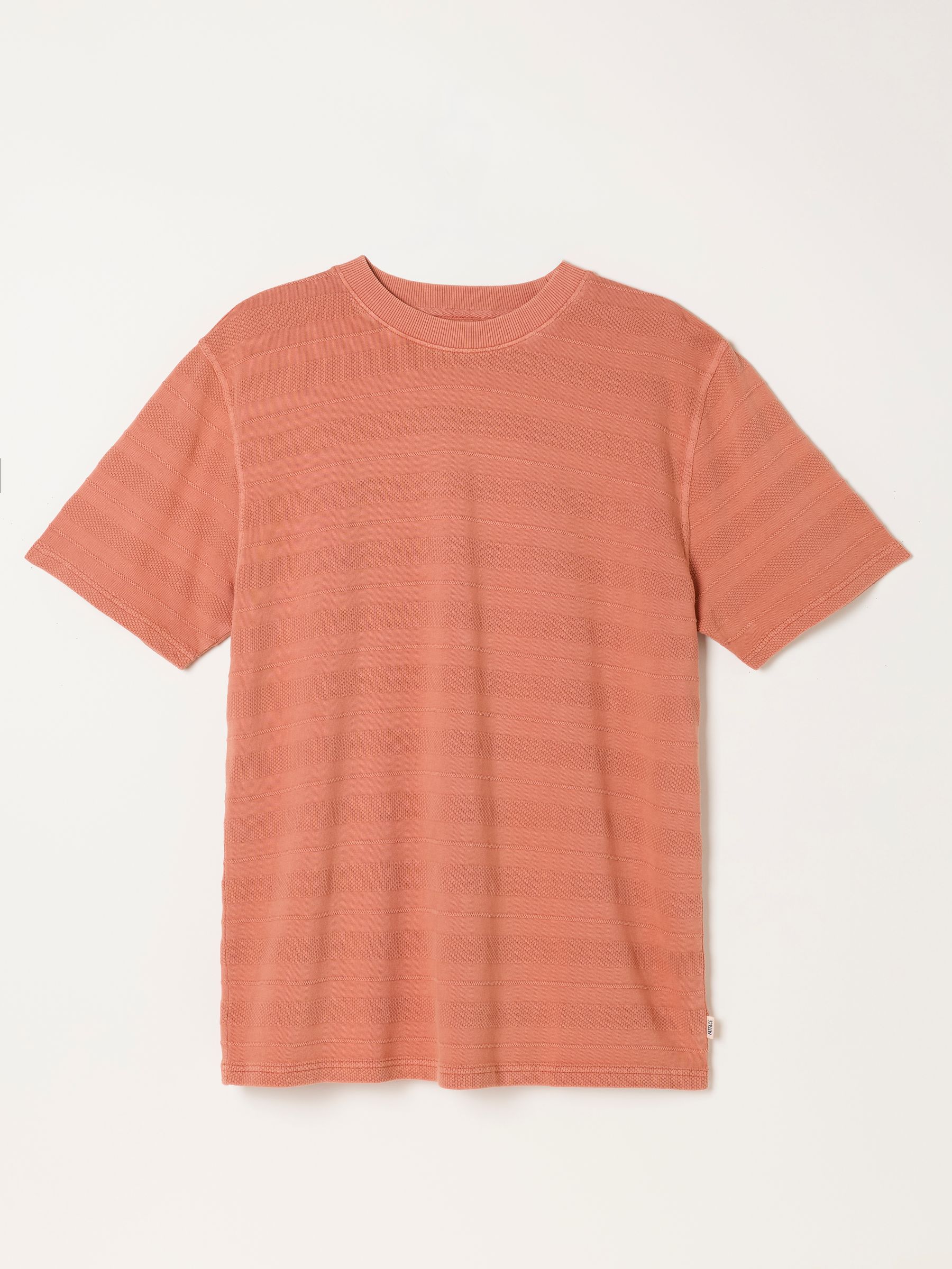 Bexley Coral Pink Textured Stripe Tshirt - Image 6 of 6