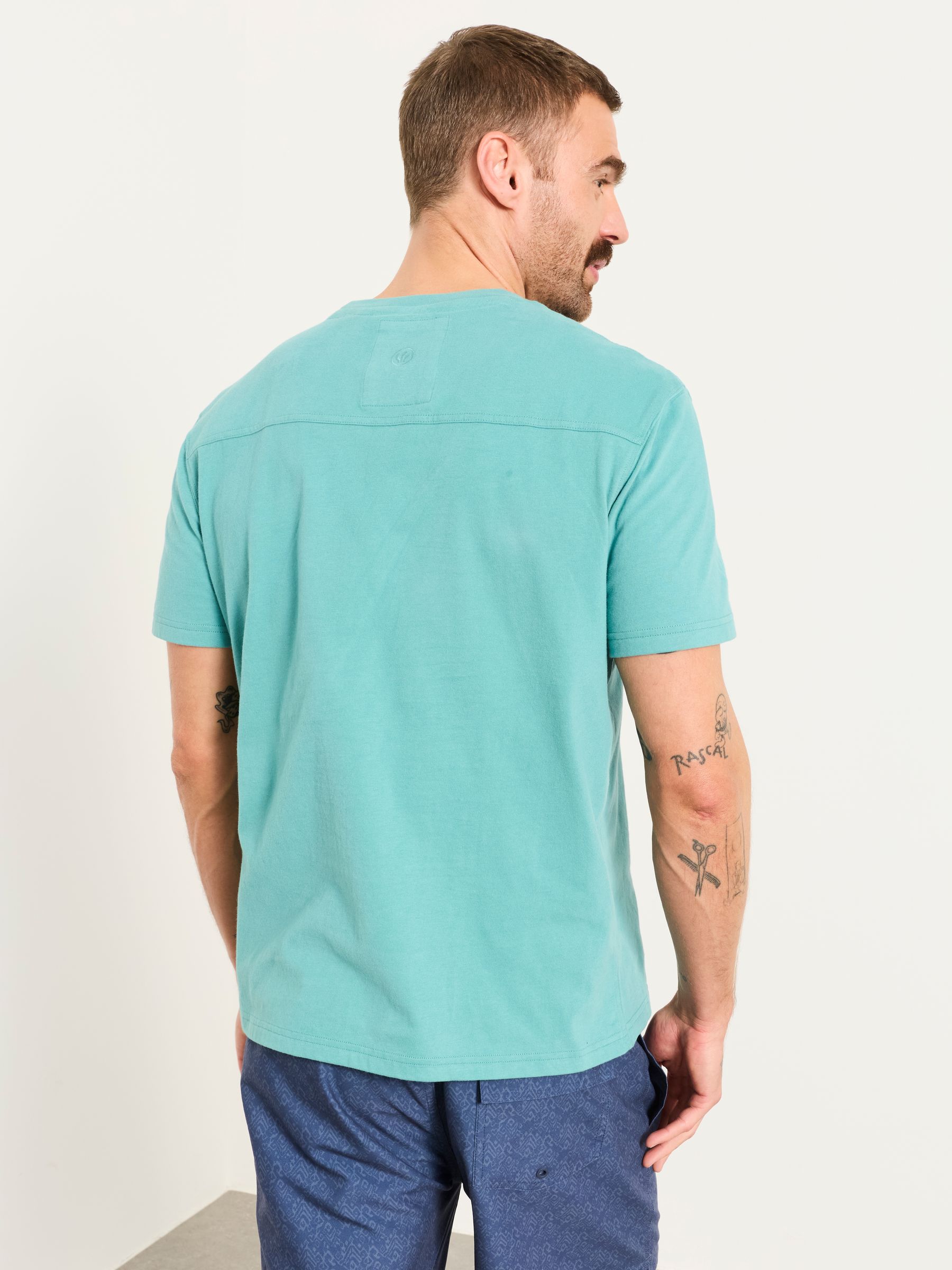 Teal Blue Landscape Stamp Graphic T-Shirt - Image 2 of 5