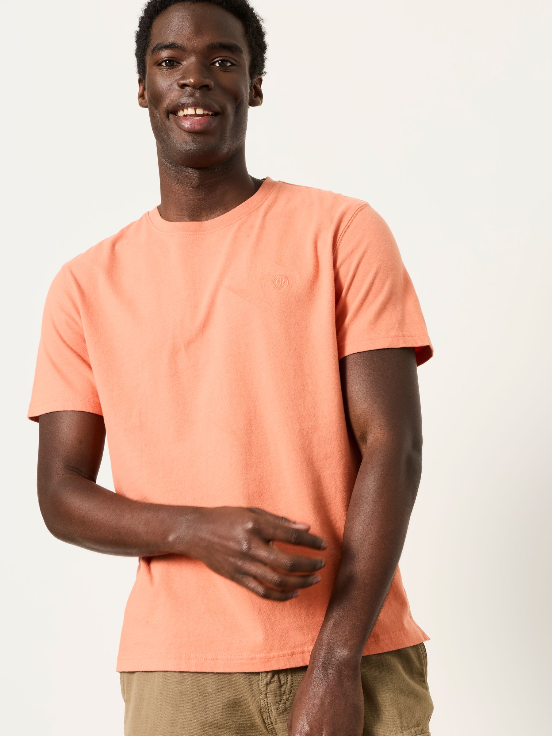 Lulworth Coral Pink Short Sleeve T-Shirt | FatFace USA