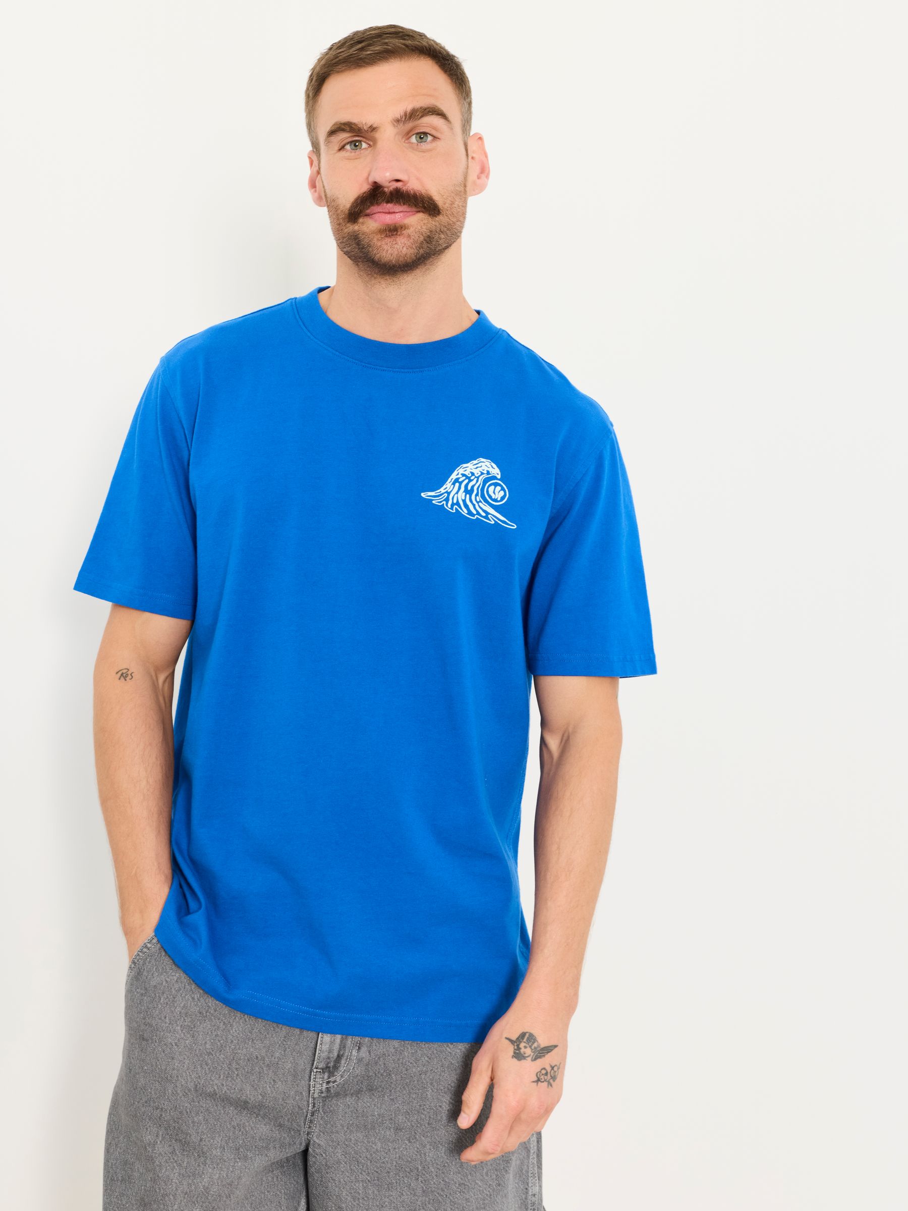 Cobalt Blue Gnarly Surf Graphic T-Shirt - Image 1 of 5