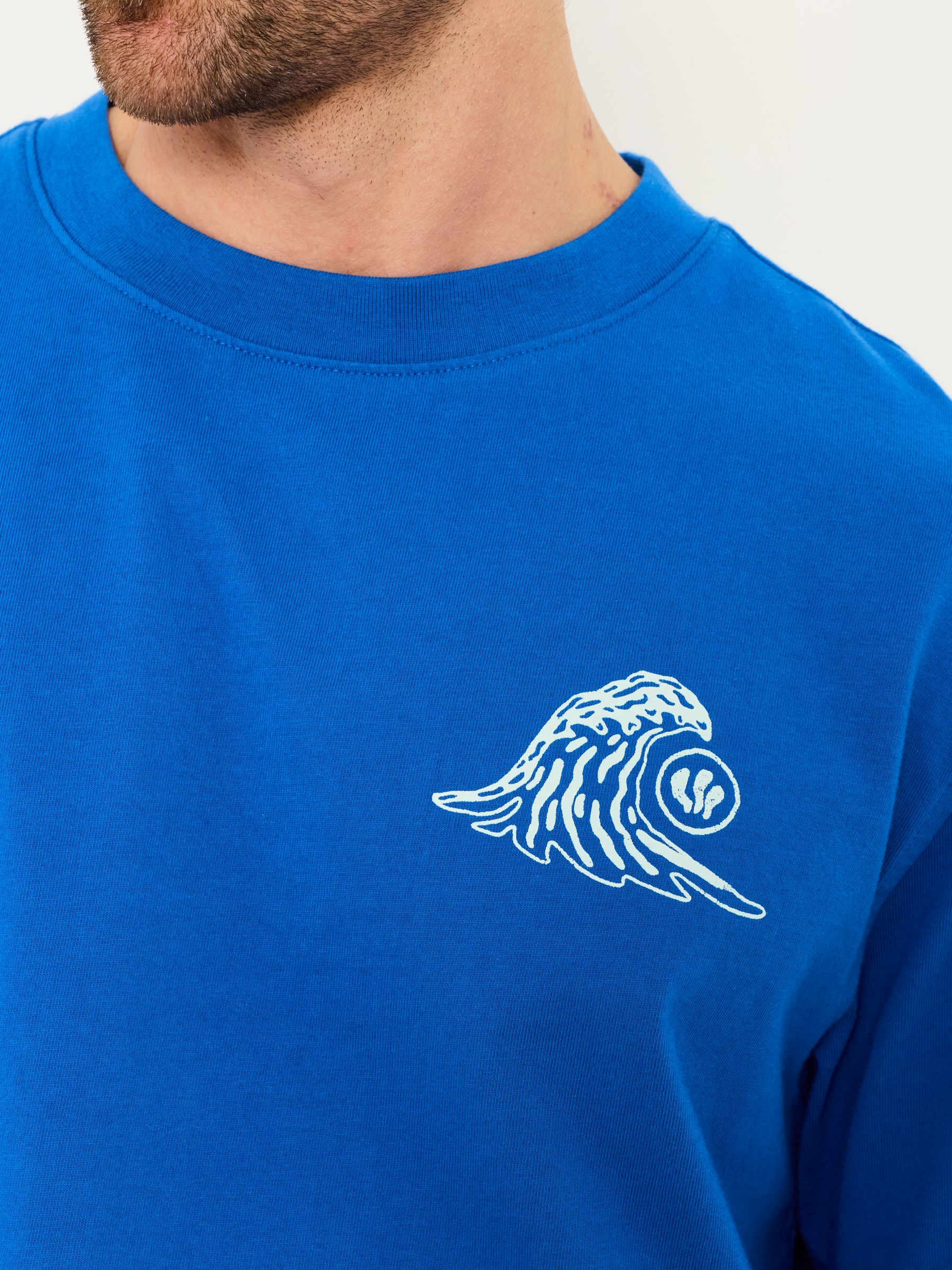 Cobalt Blue Gnarly Surf Graphic T-Shirt - Image 3 of 5