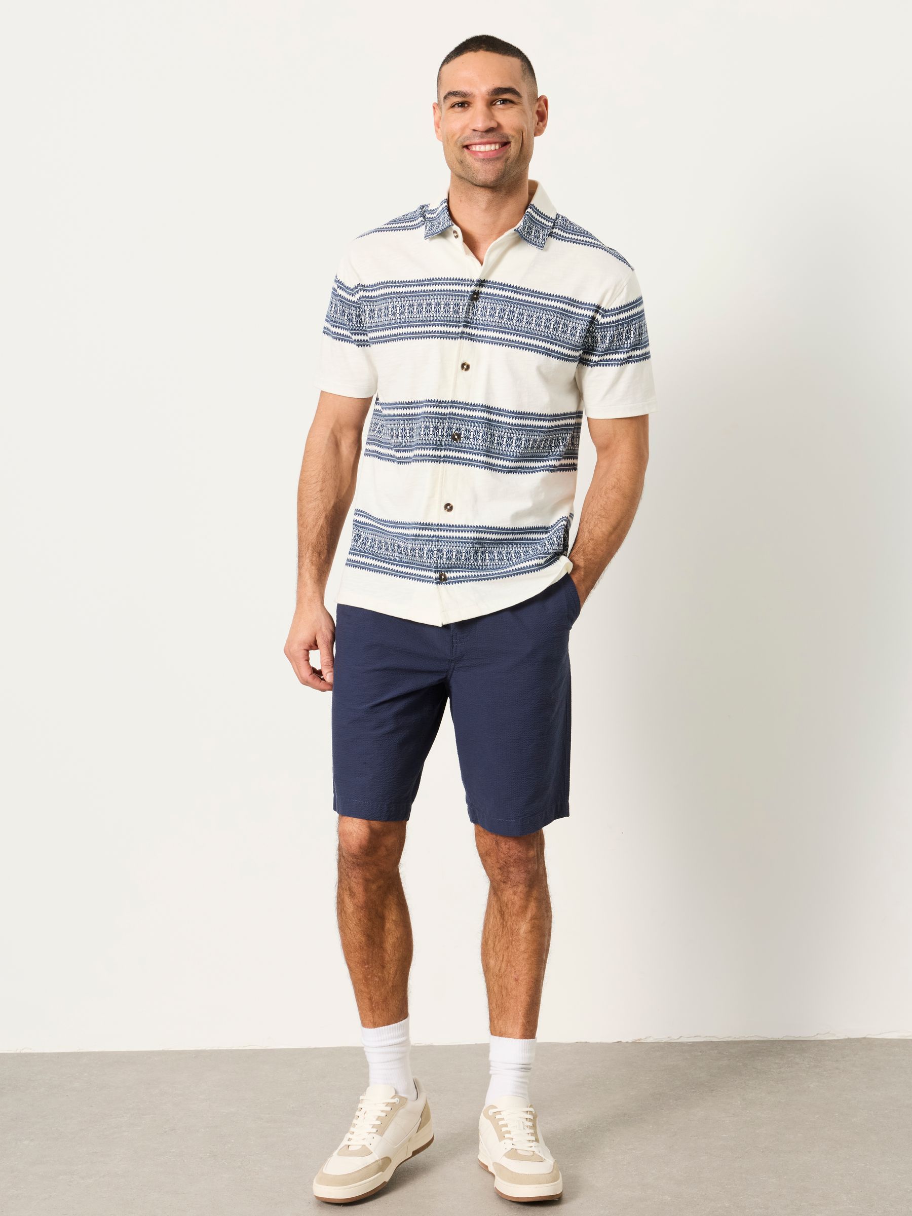 Truro White Pattern Stripe Shirt - Image 4 of 6