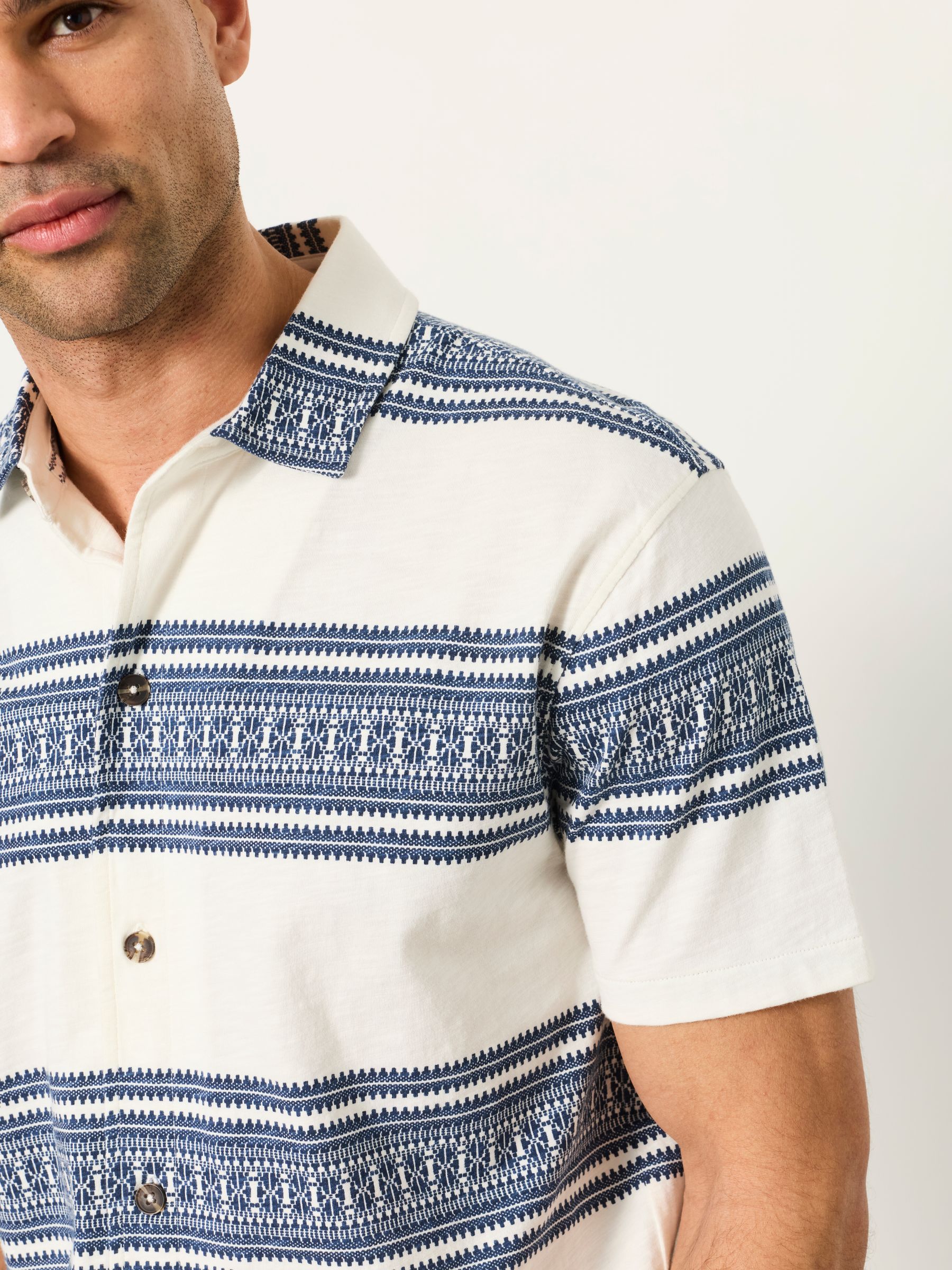 Truro White Pattern Stripe Shirt - Image 5 of 6
