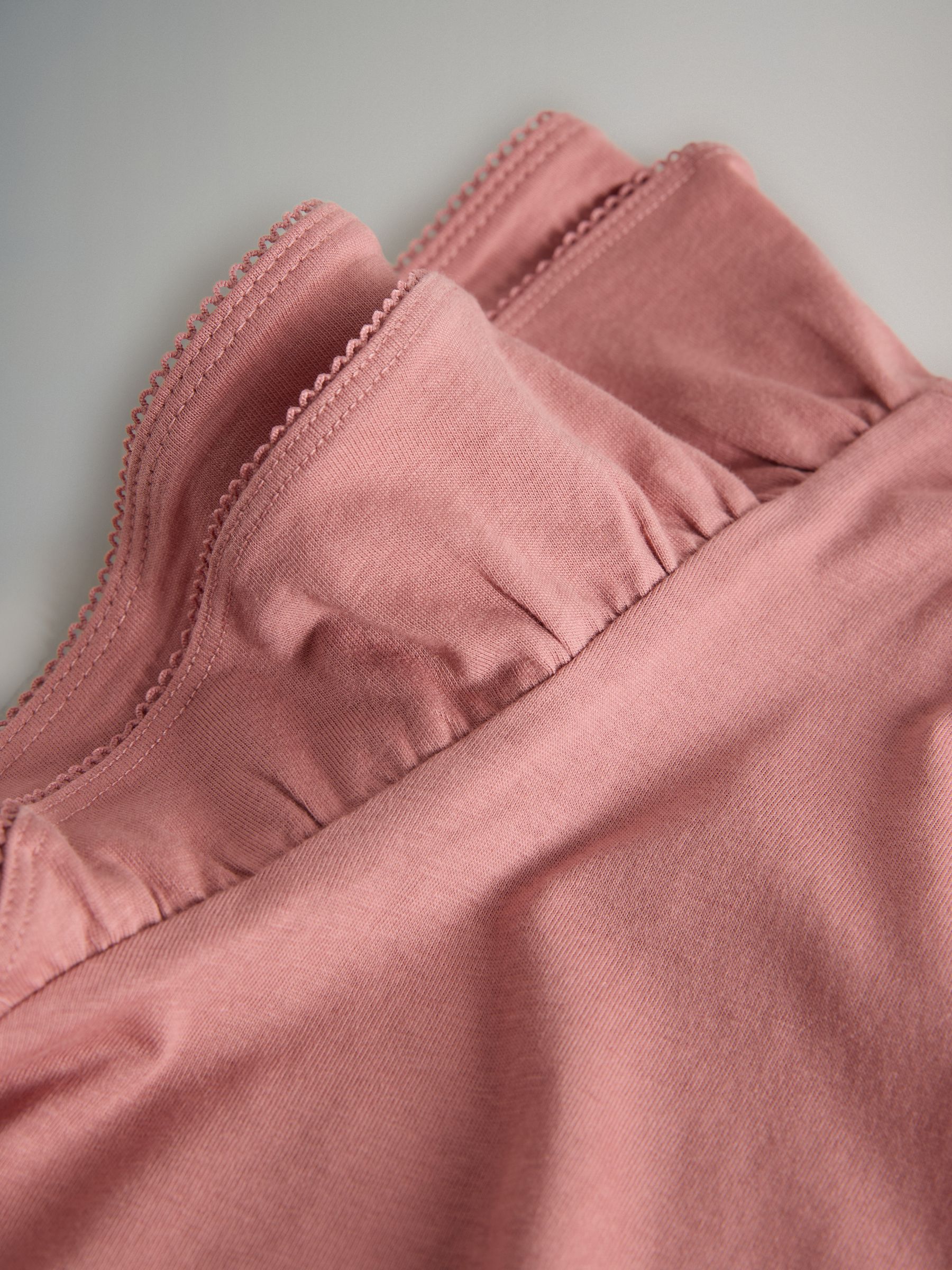 3 Pack V-Neck Frill Sleeve T-Shirt Black/Pink/White - Image 6 of 6