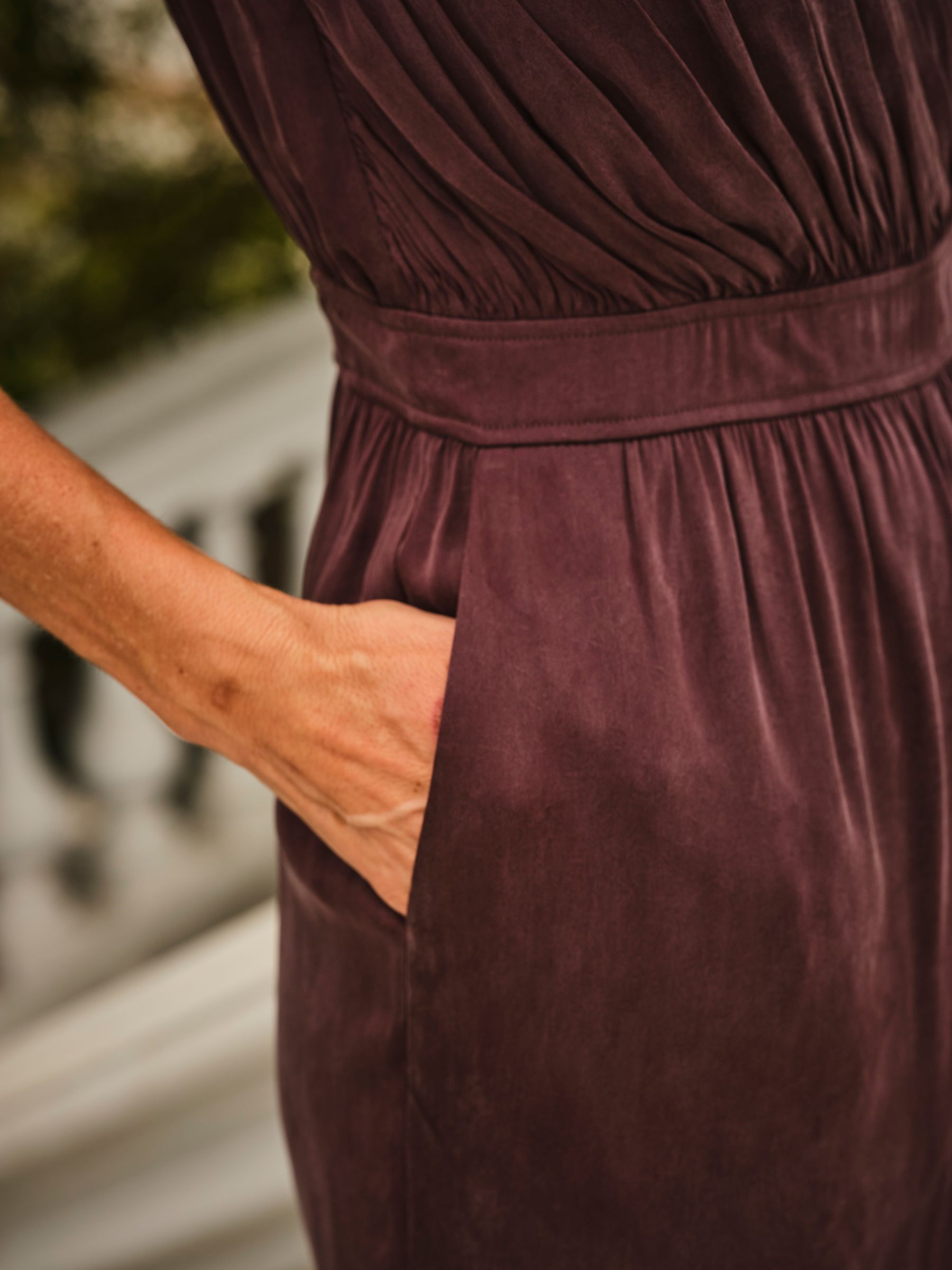 Judi Chocolate Brown Petite Jumpsuit - Image 5 of 6