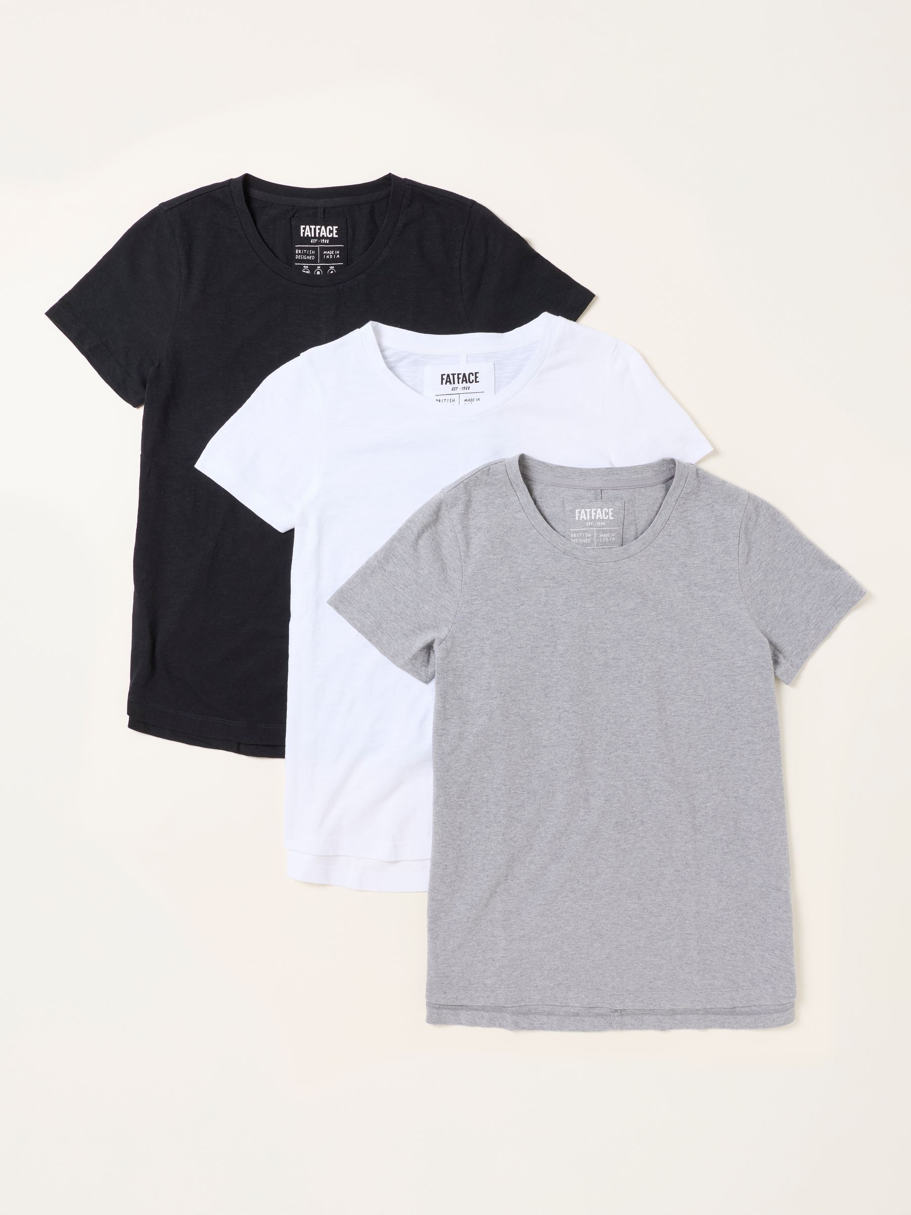 Natalie Black/White/Grey 3 Pack T-Shirts - Image 1 of 2