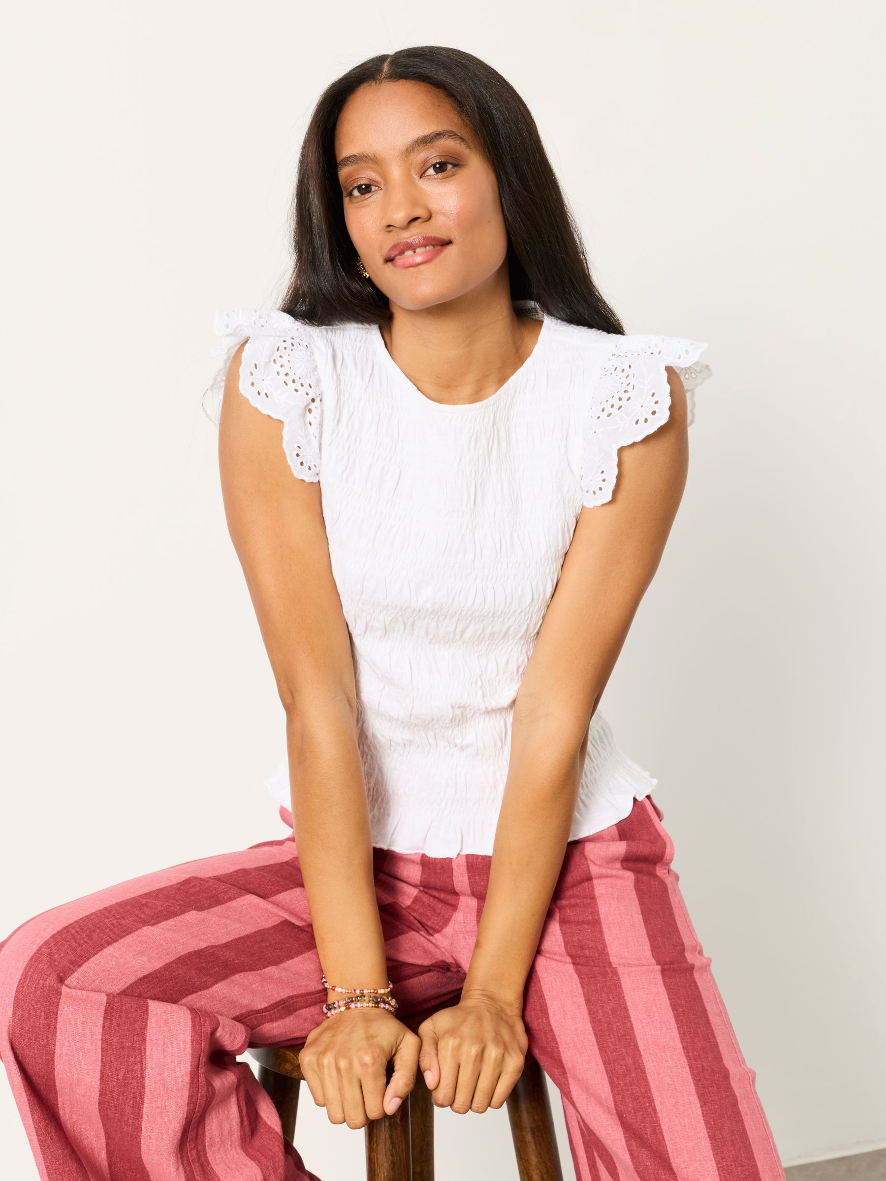 Betty White Shirred Top - Image 1 of 6 Betty White Shirred Top - Image 1 of 6