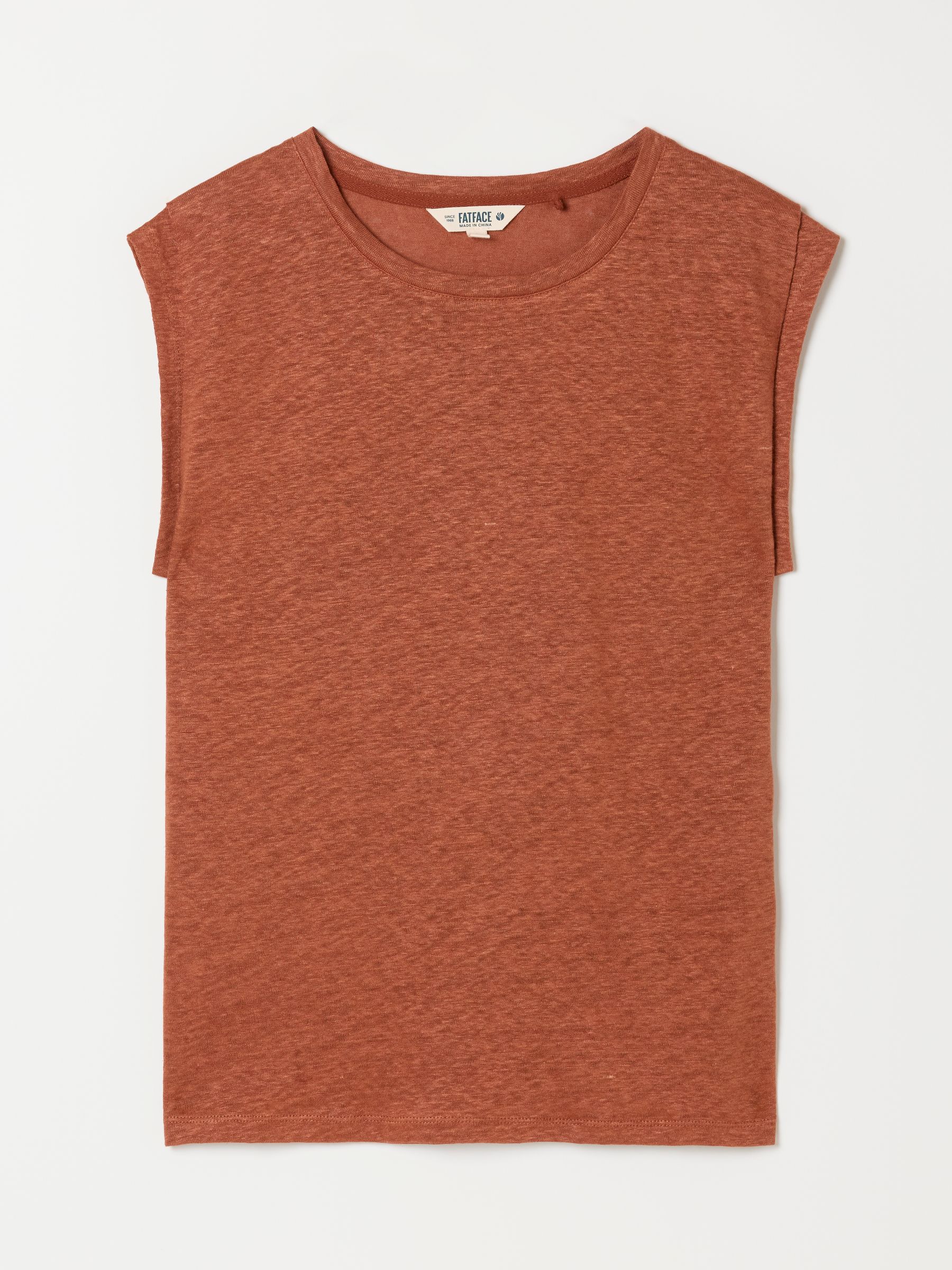 Lou Chestnut Brown Linen Tank - Image 1 of 1