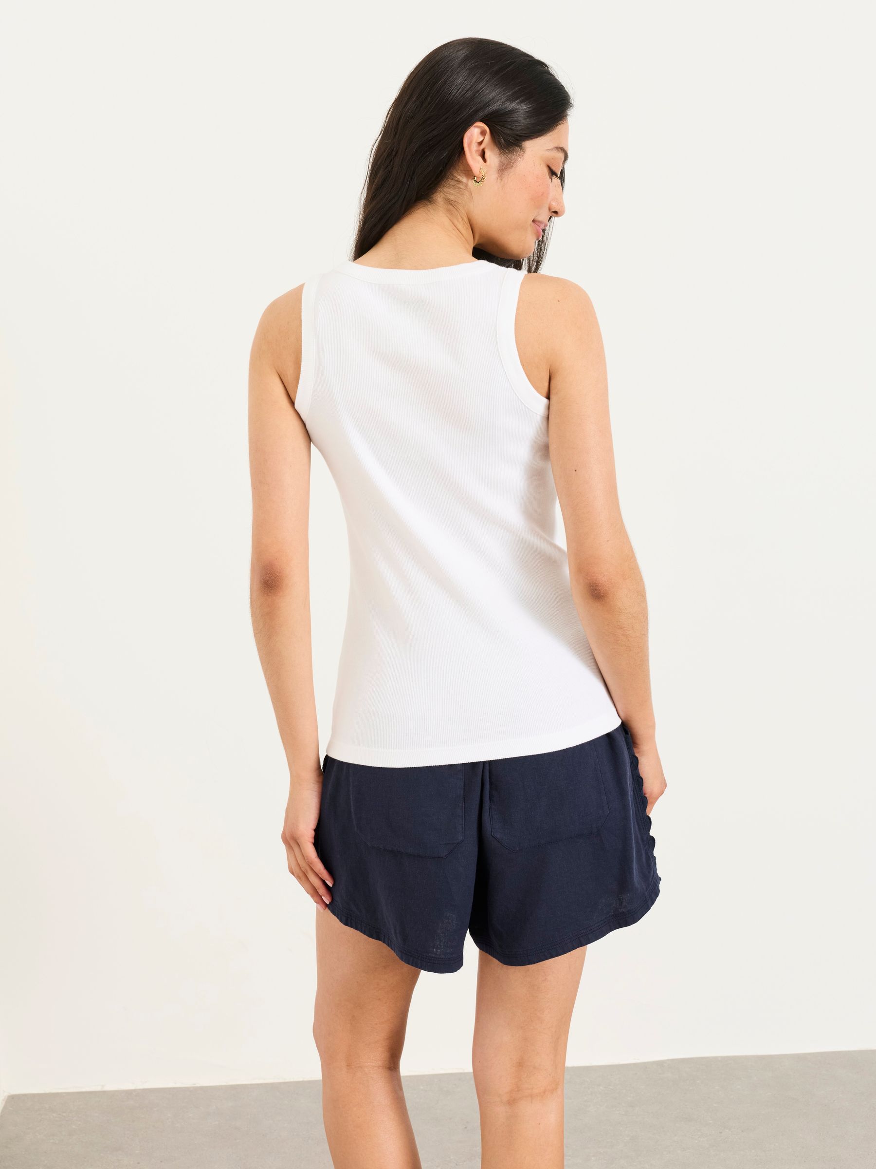Rachel Navy/White 2 Pack Rib Vests - Image 3 of 7