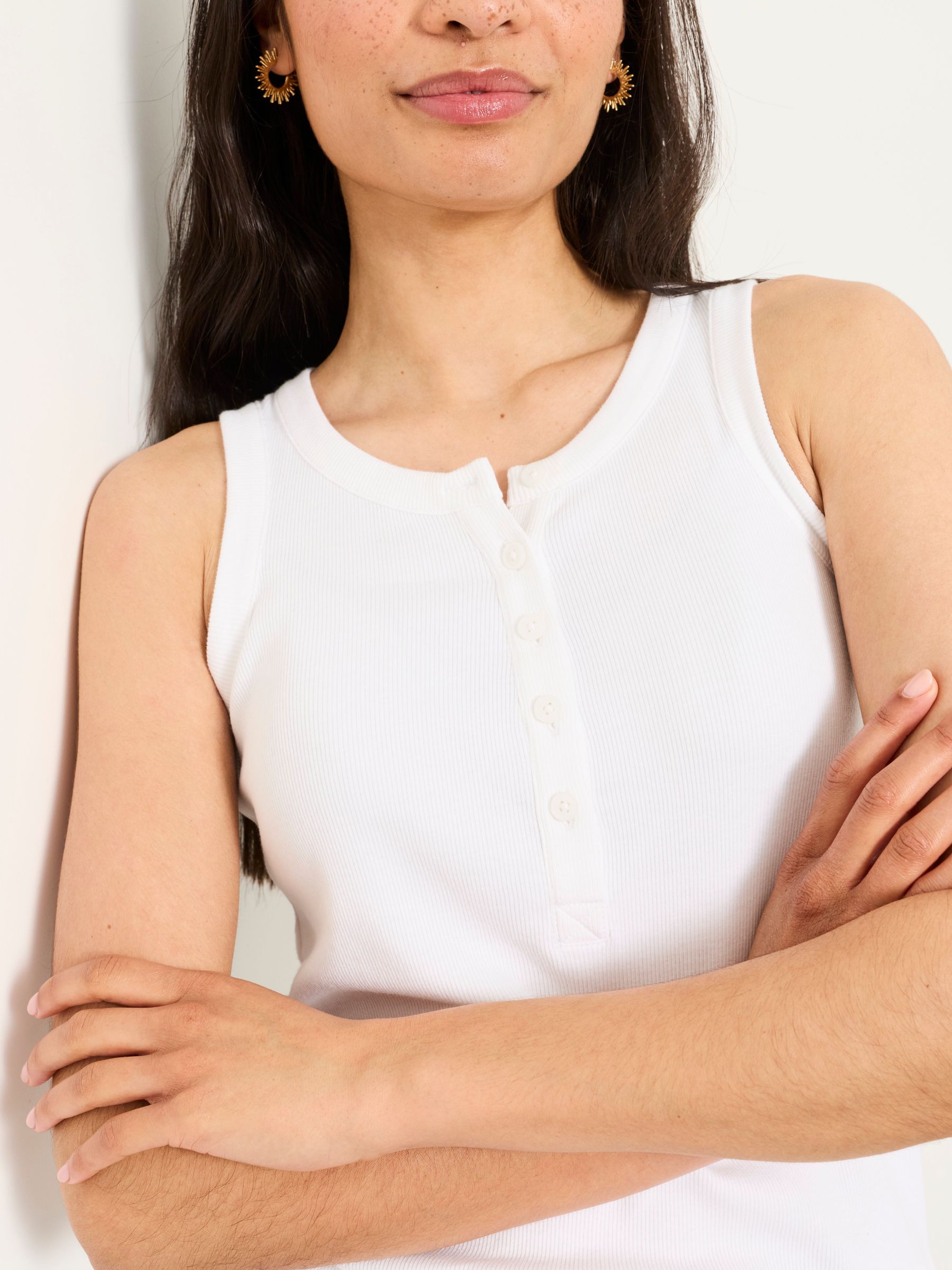 Rachel Navy/White 2 Pack Rib Vests - Image 4 of 7