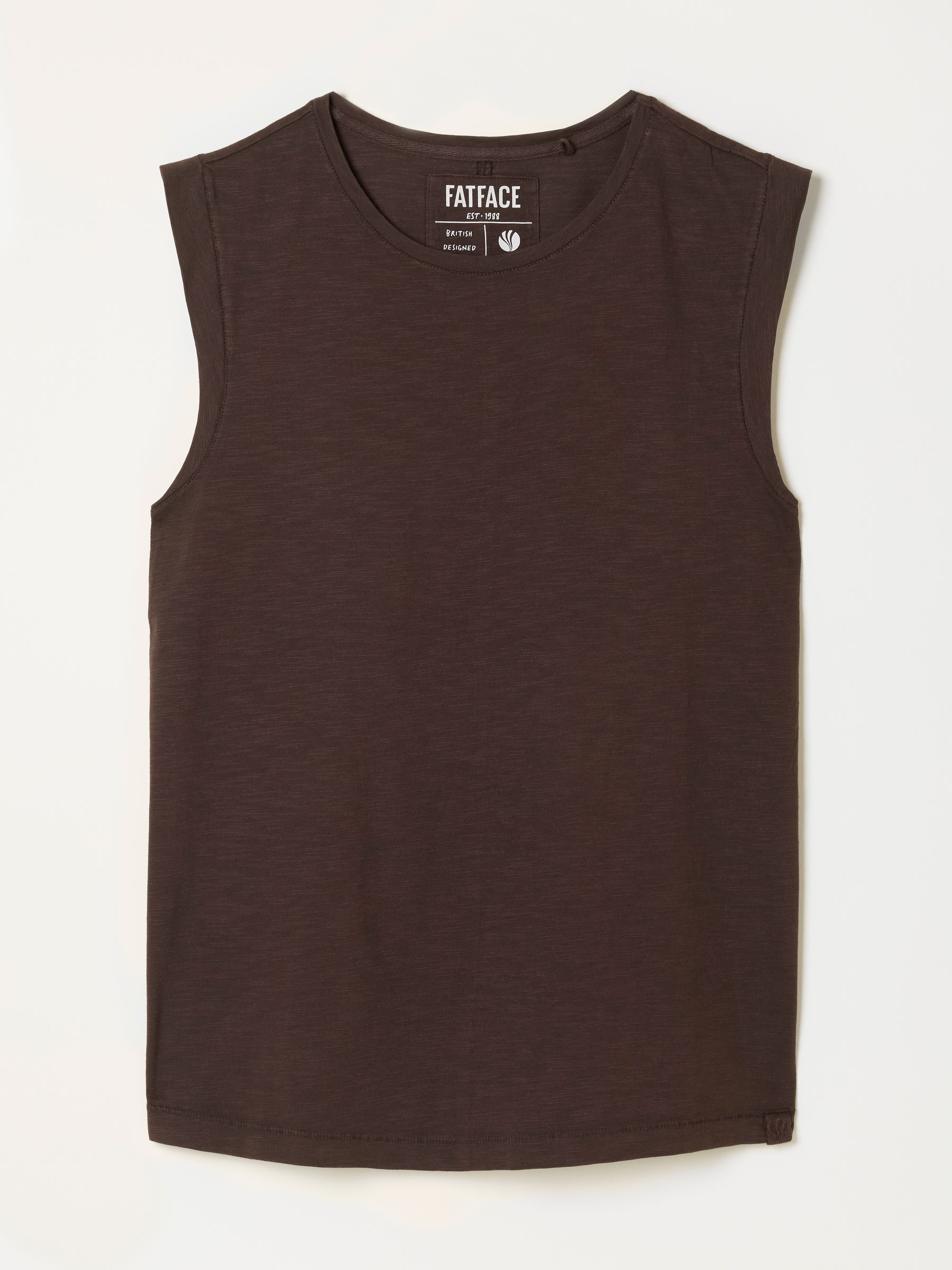 Tia Chocolate Brown Jersey Tank - Image 5 of 5