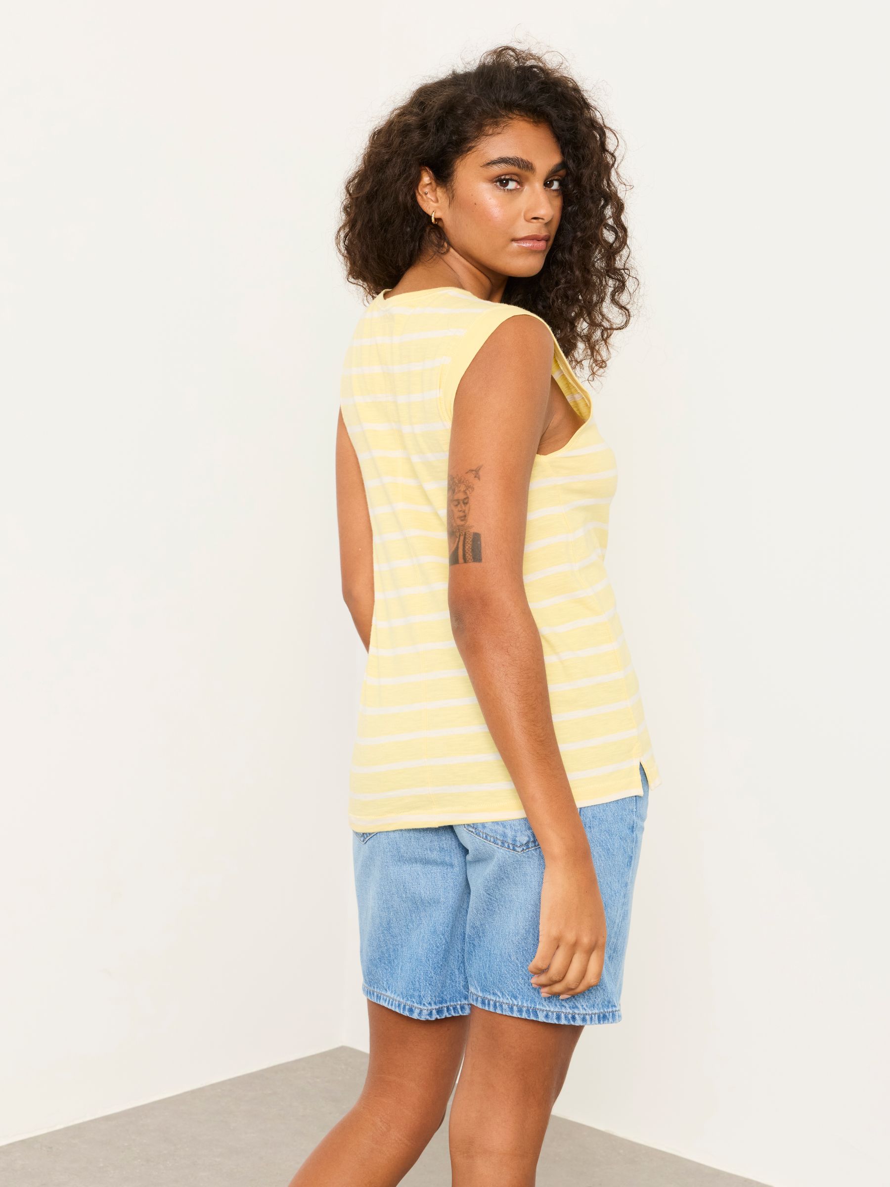 Tia Yellow Stripe Jersey Tank - Image 2 of 6
