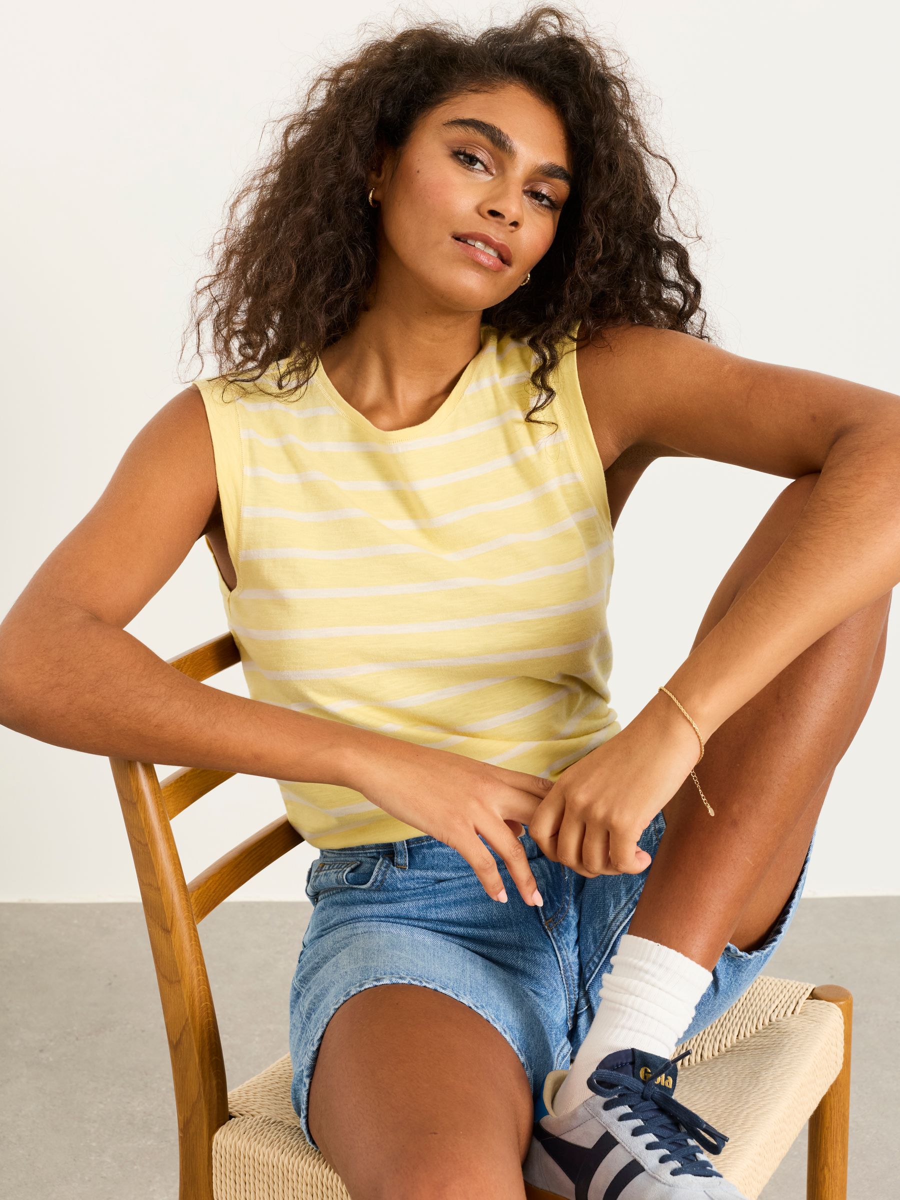 Tia Yellow Stripe Jersey Tank - Image 5 of 6