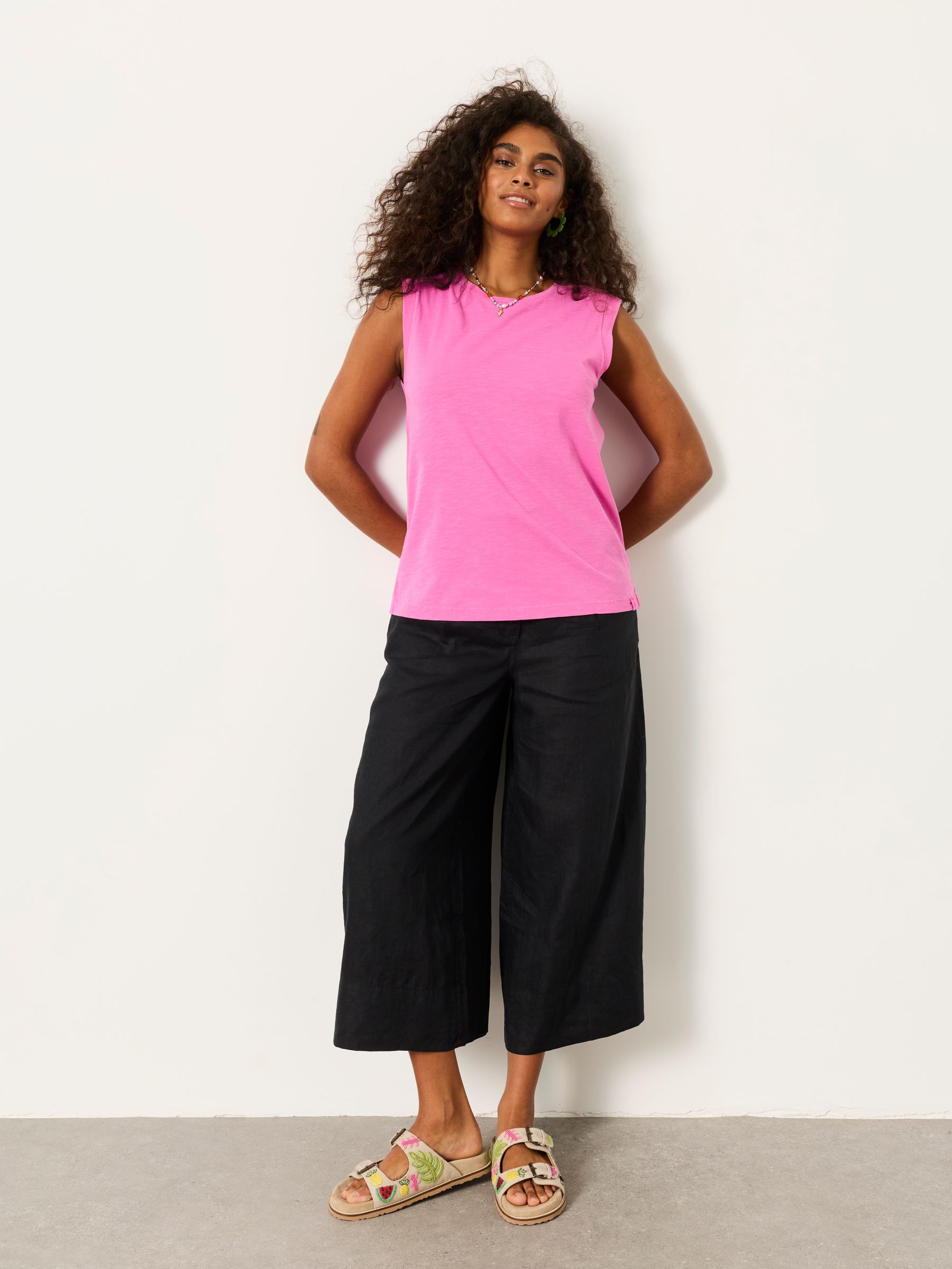 Tia Fuchsia Pink Jersey Tank - Image 3 of 6