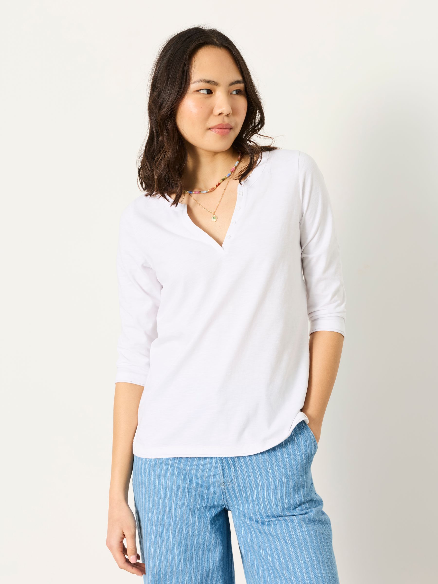 Aster White 3/4 Sleeve T Shirt - Image 1 of 6