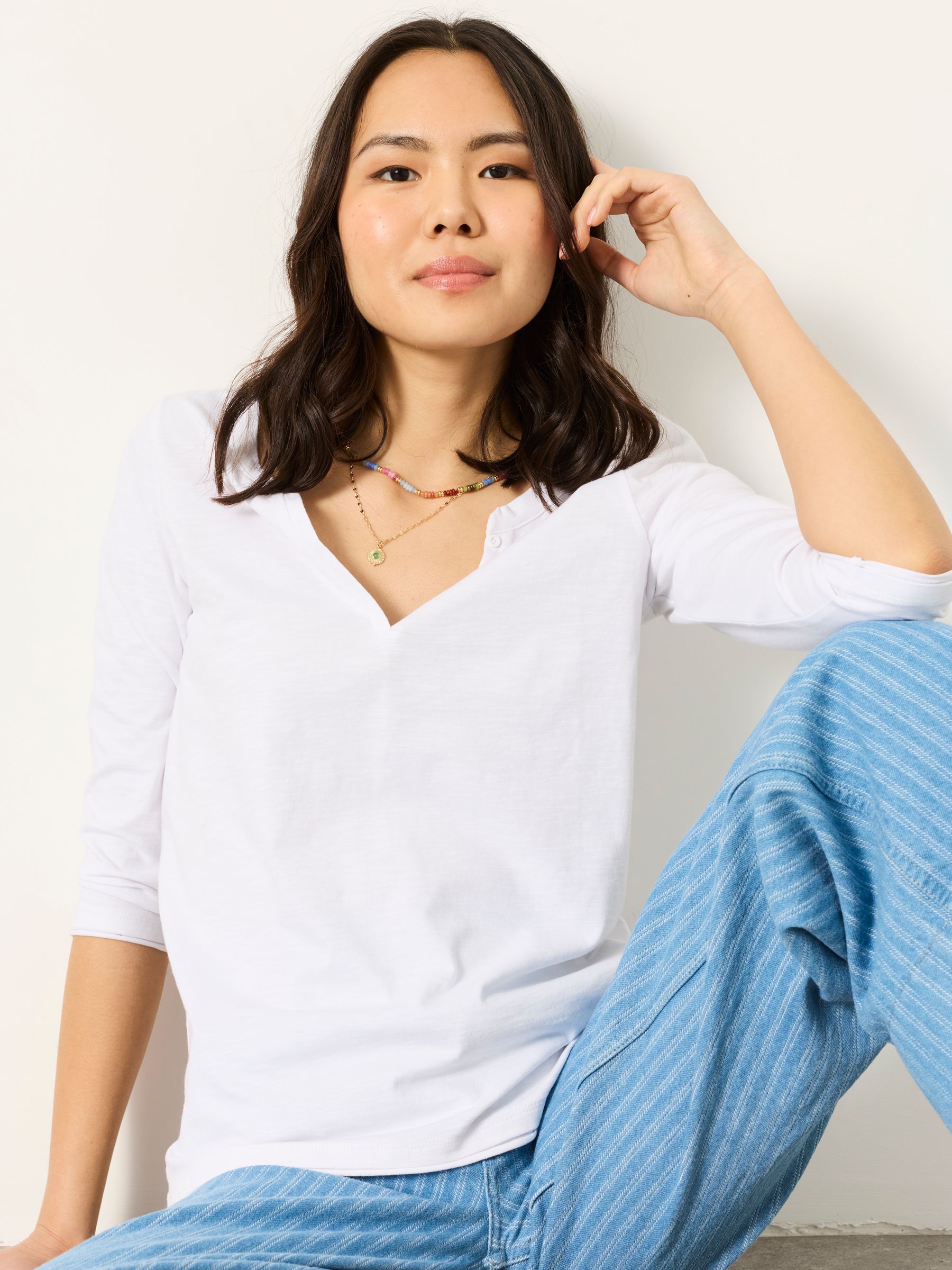 Aster White 3/4 Sleeve T Shirt - Image 3 of 6