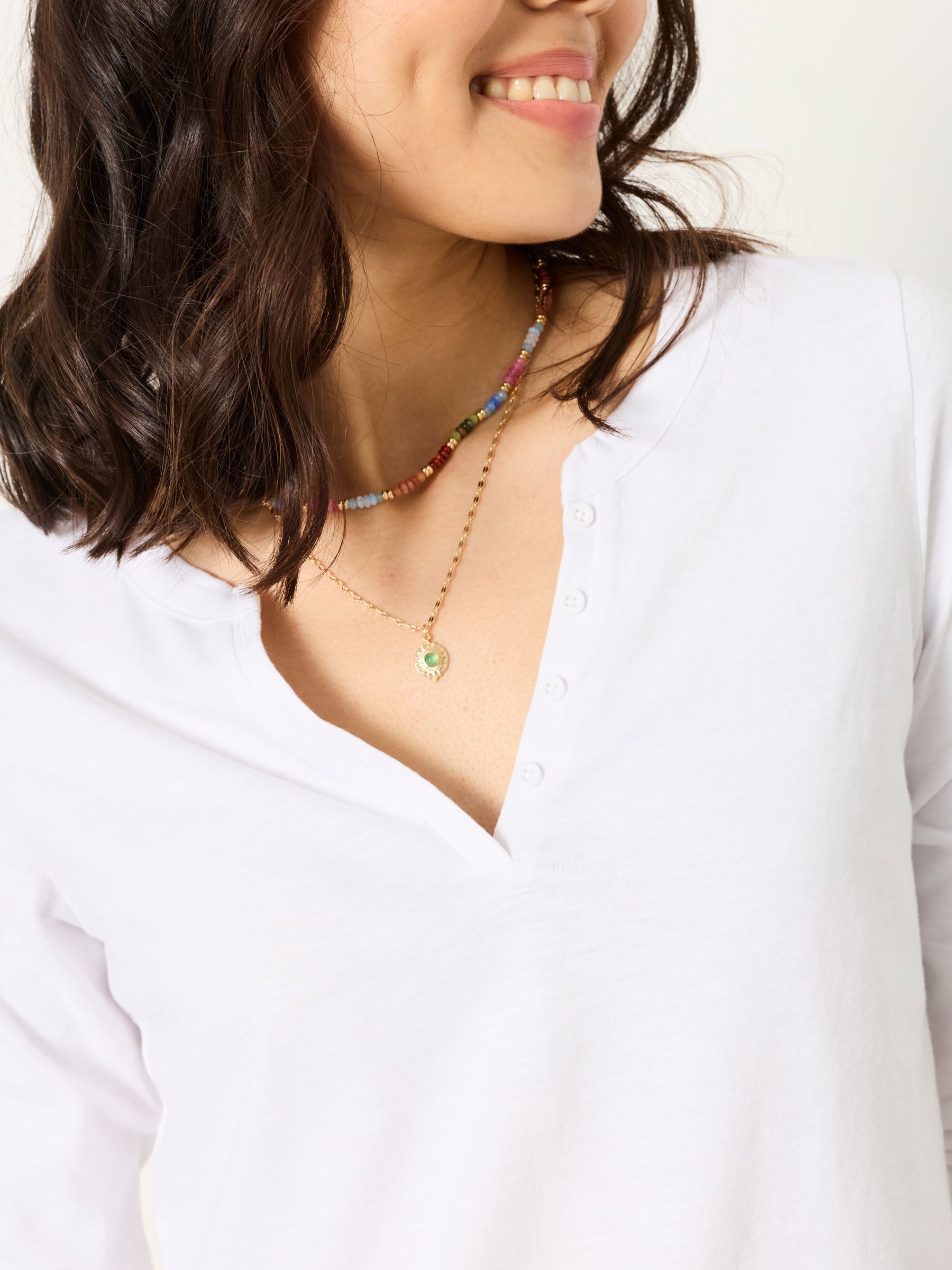 Aster White 3/4 Sleeve T Shirt - Image 4 of 6