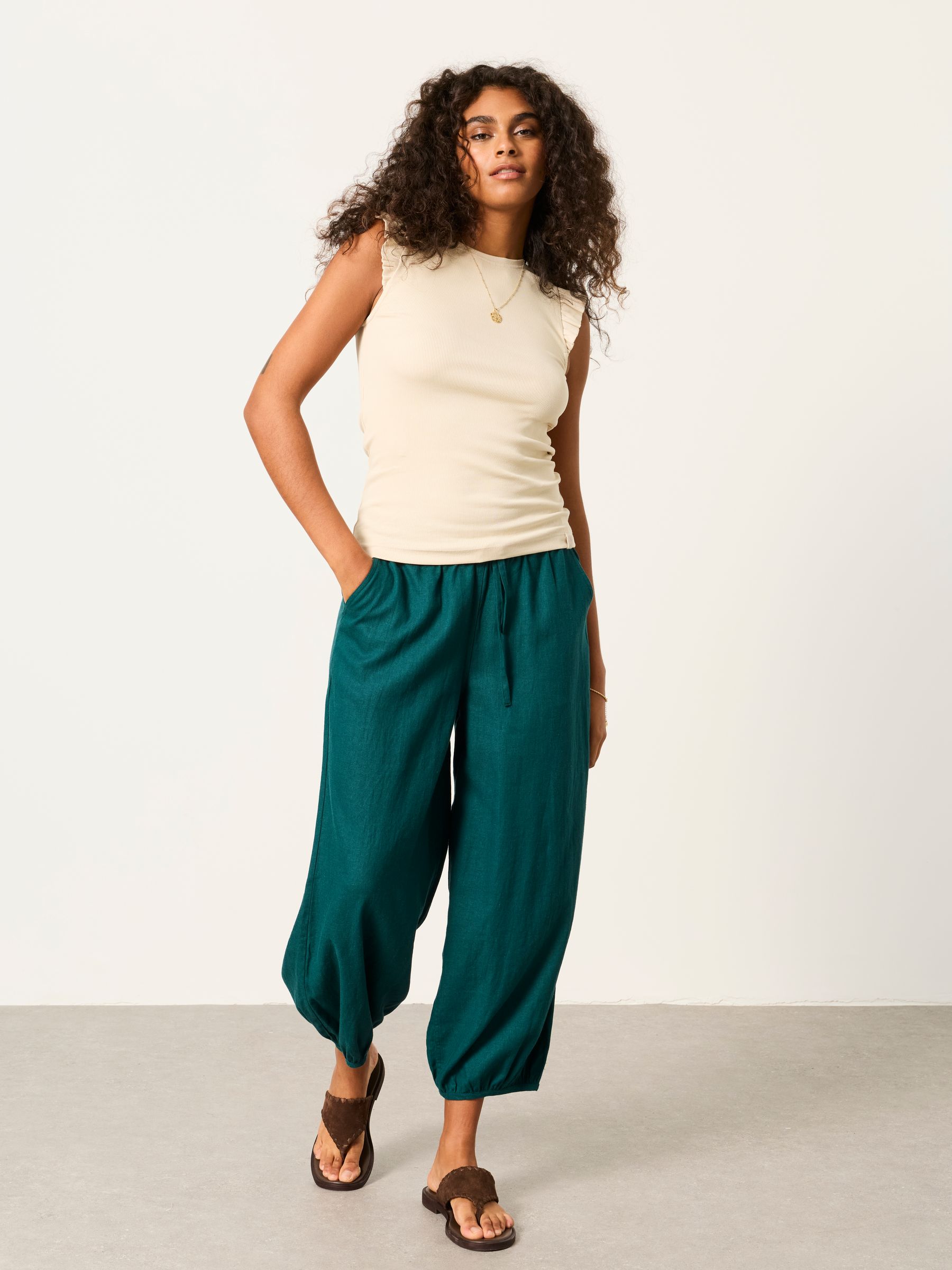 Ecru Frill Sleeveless Top - Image 5 of 6